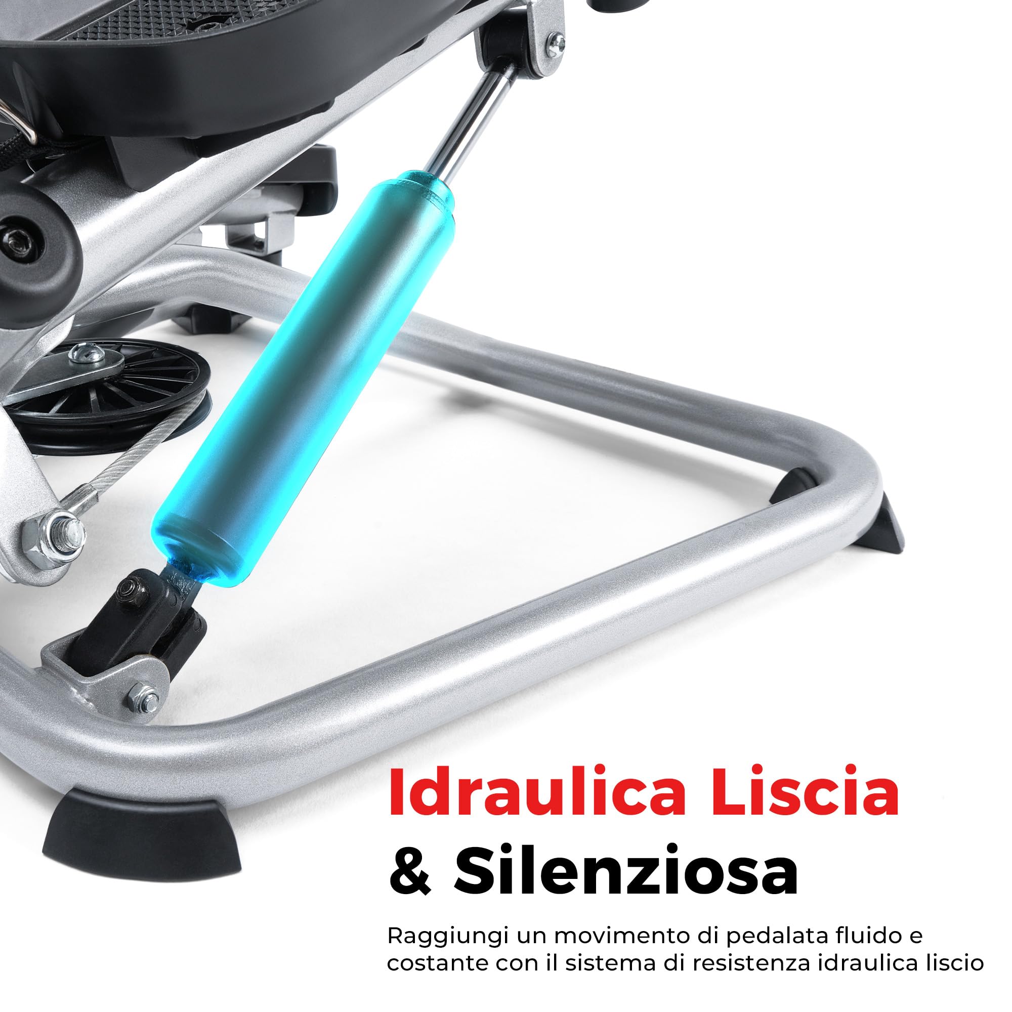 Sunny Health & Fitness Mini Stepper c/Bande Elastiche per Allenamento Casa