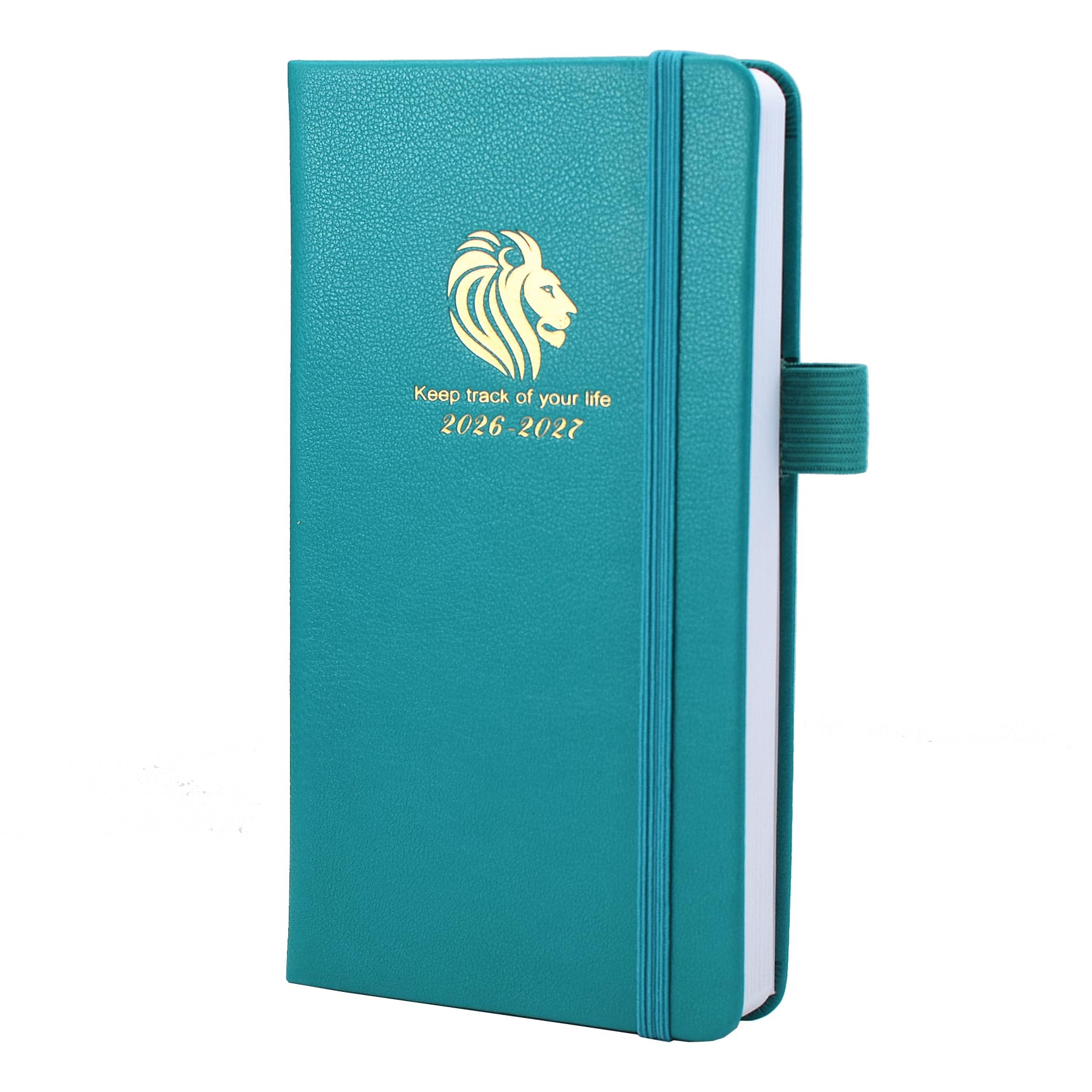 Diary 2026-2027 - 18 Month Mid Year Diary from Jul. 2026 to Dec.2027, A6 Pocket Week to View, Weekly & Month Planner with Leather Cover, Pen Loop (Aqua Blue)