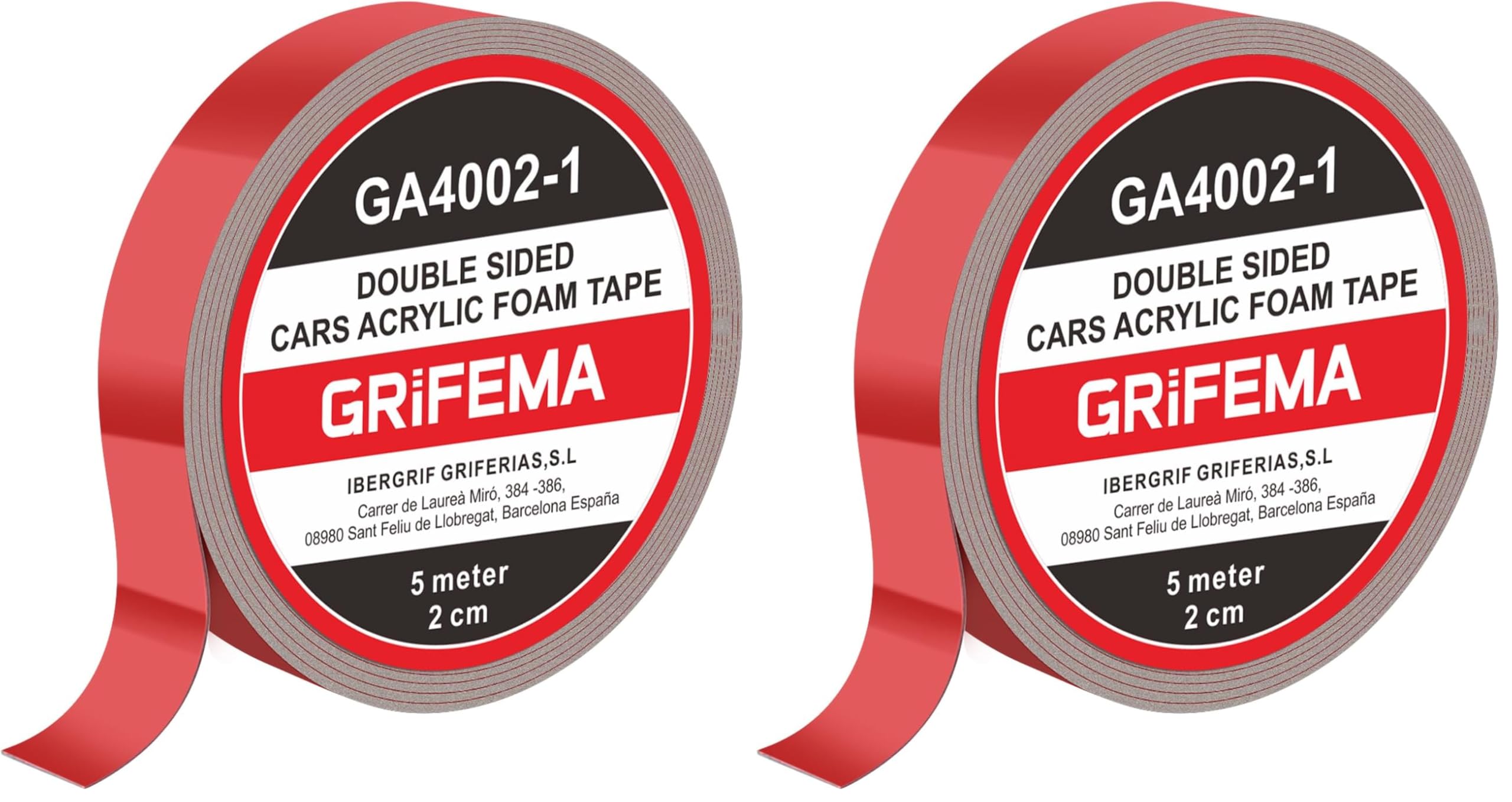 GRIFEMA GA4002-1 Cinta Doble Cara Extrafuerte, Resistente al Agua y Altas Temperaturas, para Automóviles, Decoración de Exteriores y Oficinas, 20mm x 5m — view 8
