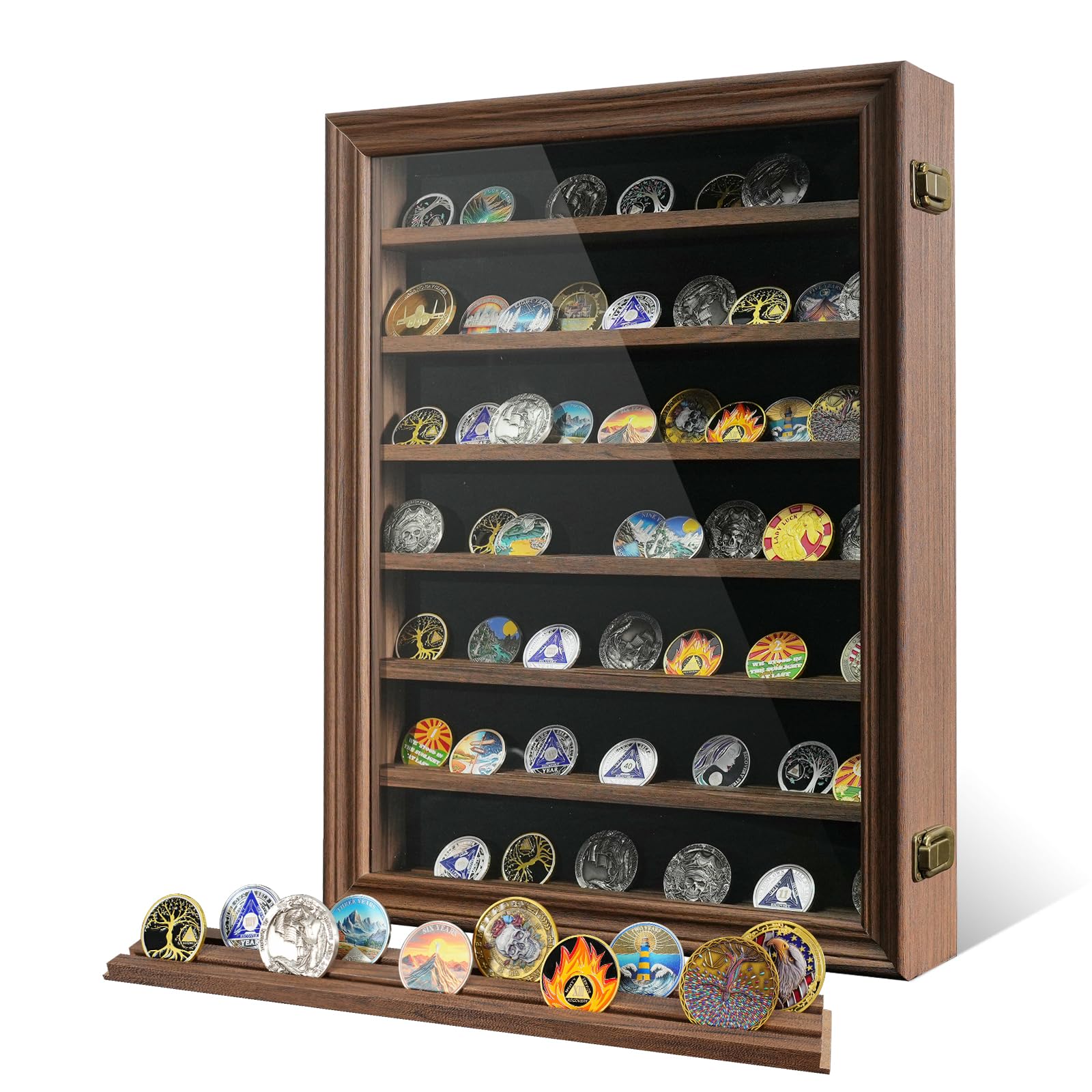 Amazon.com - 7 Rows Challenge Coin Display Case with HD Tempered