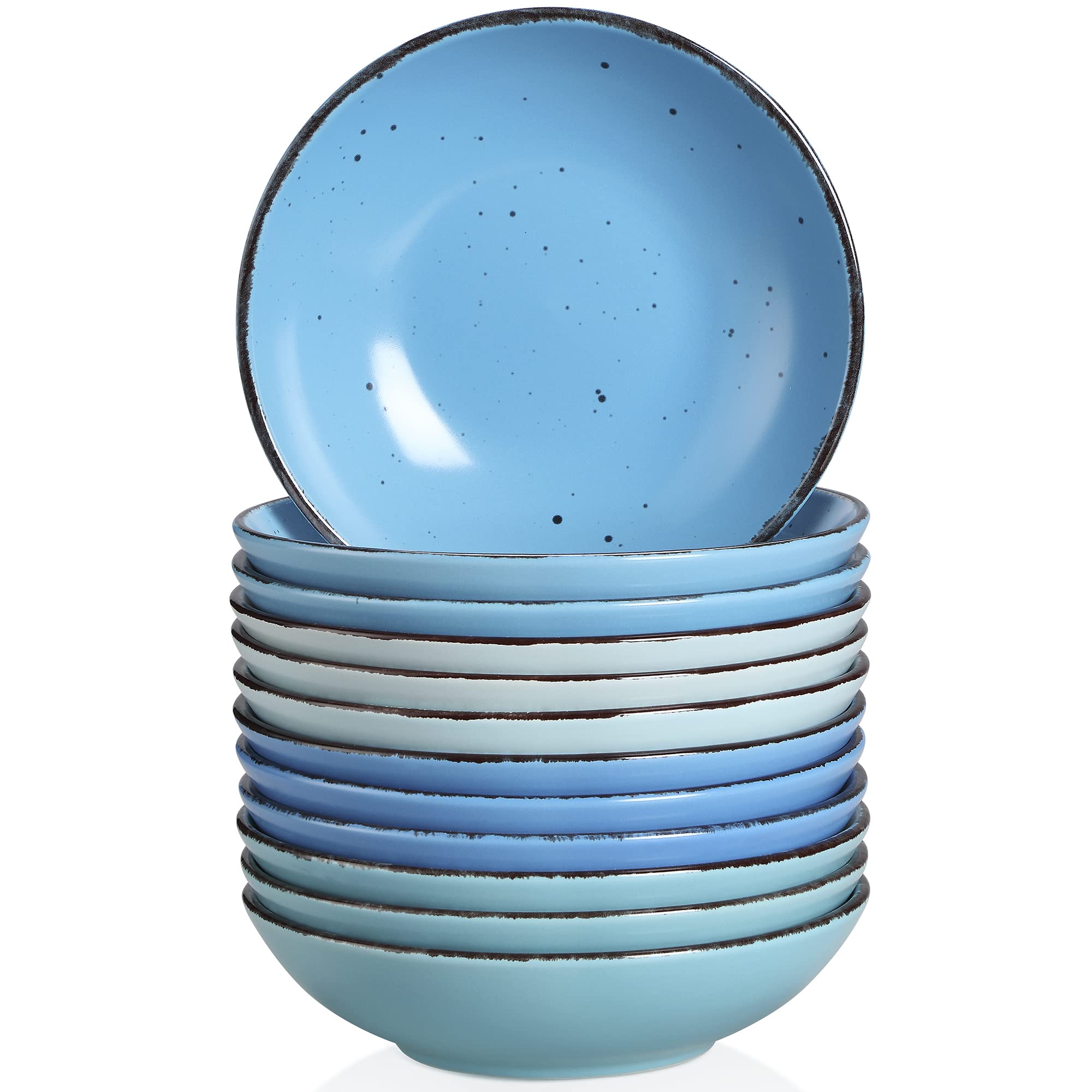 vancasso MODA Steingut Suppenteller, 8-teiliges Tiefteller Set 800 ml, Ø20,3 cm x 5,2 cm, mikrowellen- & spülmaschinenfest, Pastateller Nudelschalen Salatschalen