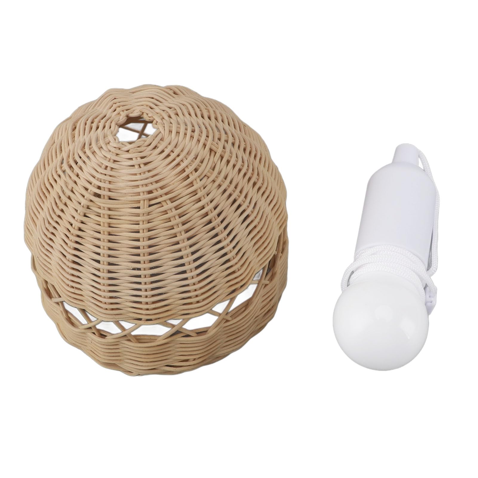 Amazon.co.jp: 籐ランプシェード 電球付き 籐ライトシェード 手織り