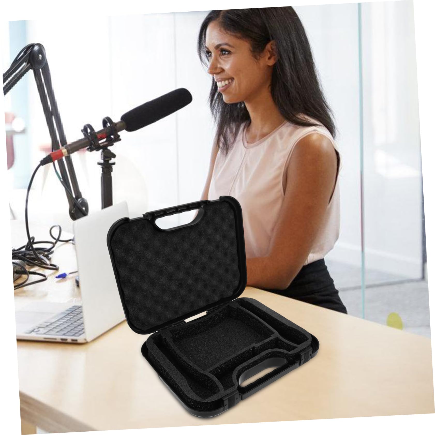 SUPVOX Boîtier De Microphone Plastique Étui De Transport Portable Pour Matériel Audio Protection Antichoc Pour Enregistrement