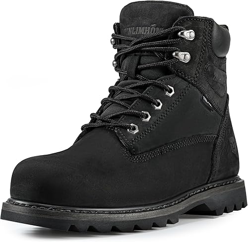 Comfort Work Boots for Men Steel Toe/Soft Toe Boots Water Resistant and Slip Resistant safety Boots for men & botines para hombre for Factory Workers