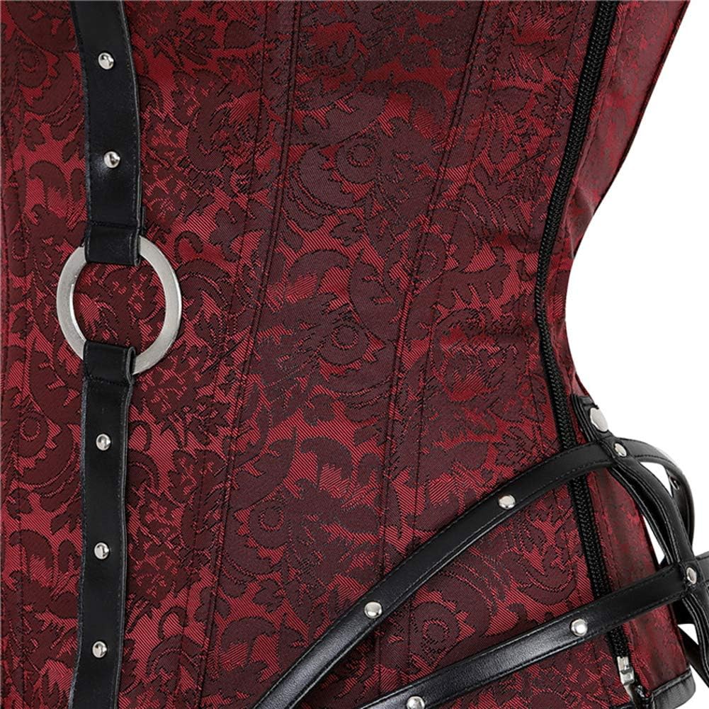Women's Steampunk Goth Halter Steel Boned Overbust Corset Bustier Tops