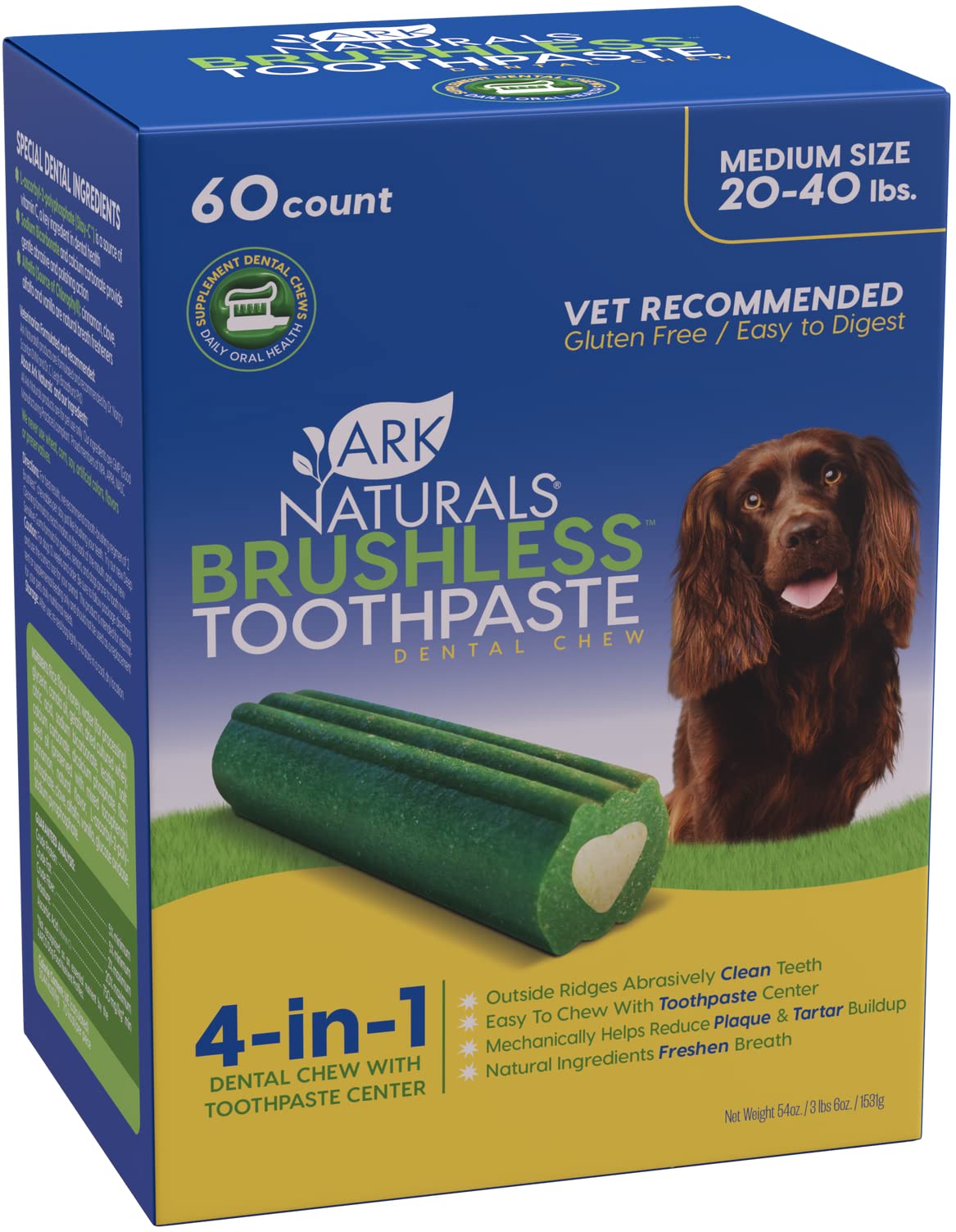 Buy Ark Naturals Brushless Toothpaste, Dog Dental Chews for Medium