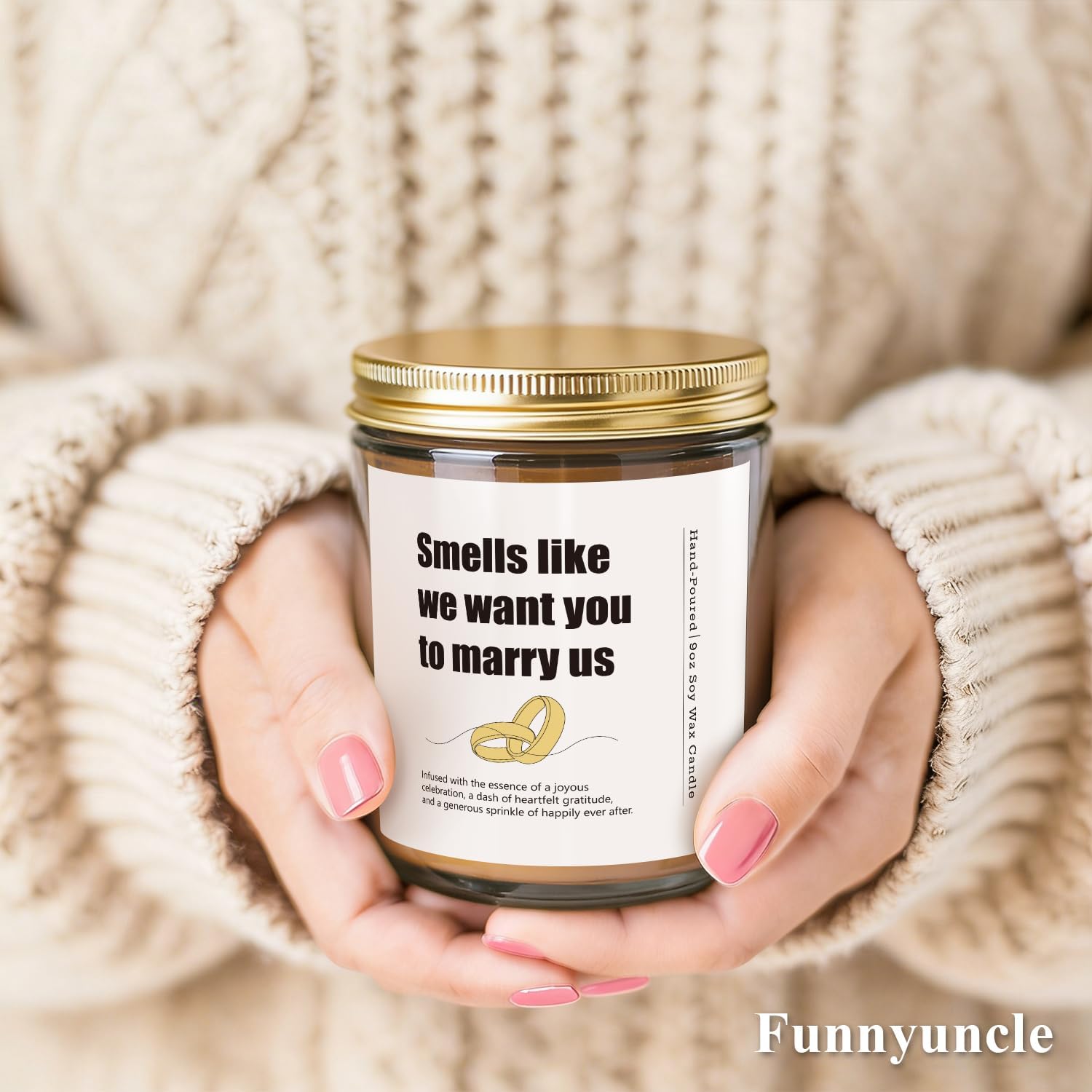 Funnyuncle Wedding Officiant Gift, Officiant Proposal Gifts, Groomsman Bridesmaid Candle, Thank You Gift 9oz Lavender Scented Soy Wax