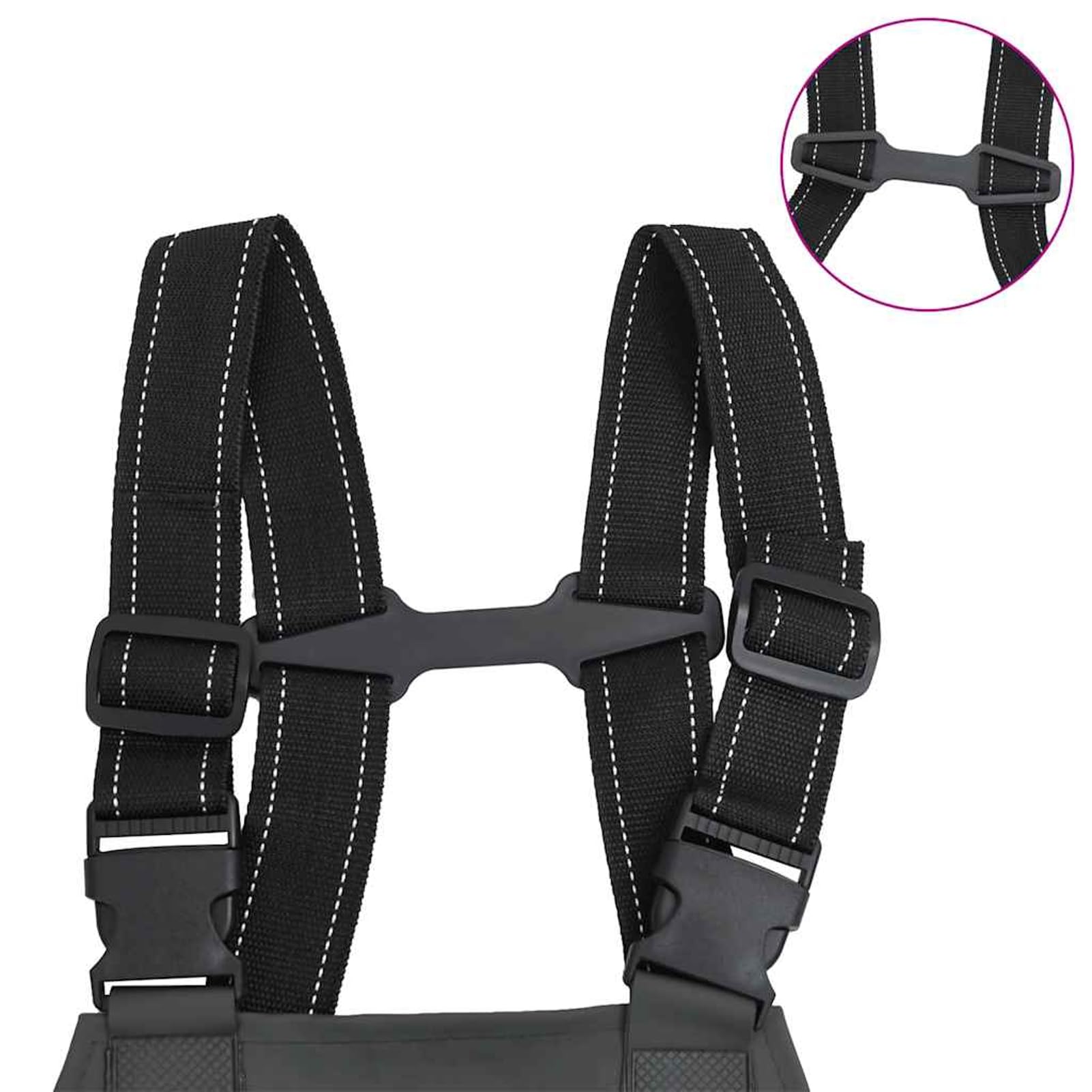 Tidyard Wathose Schwarz Größe 46, wasserdicht, PVC-Polyester 0,48mm, verstellbare Träger, für Angeln/Arbeiten/Bauernhof/Wald