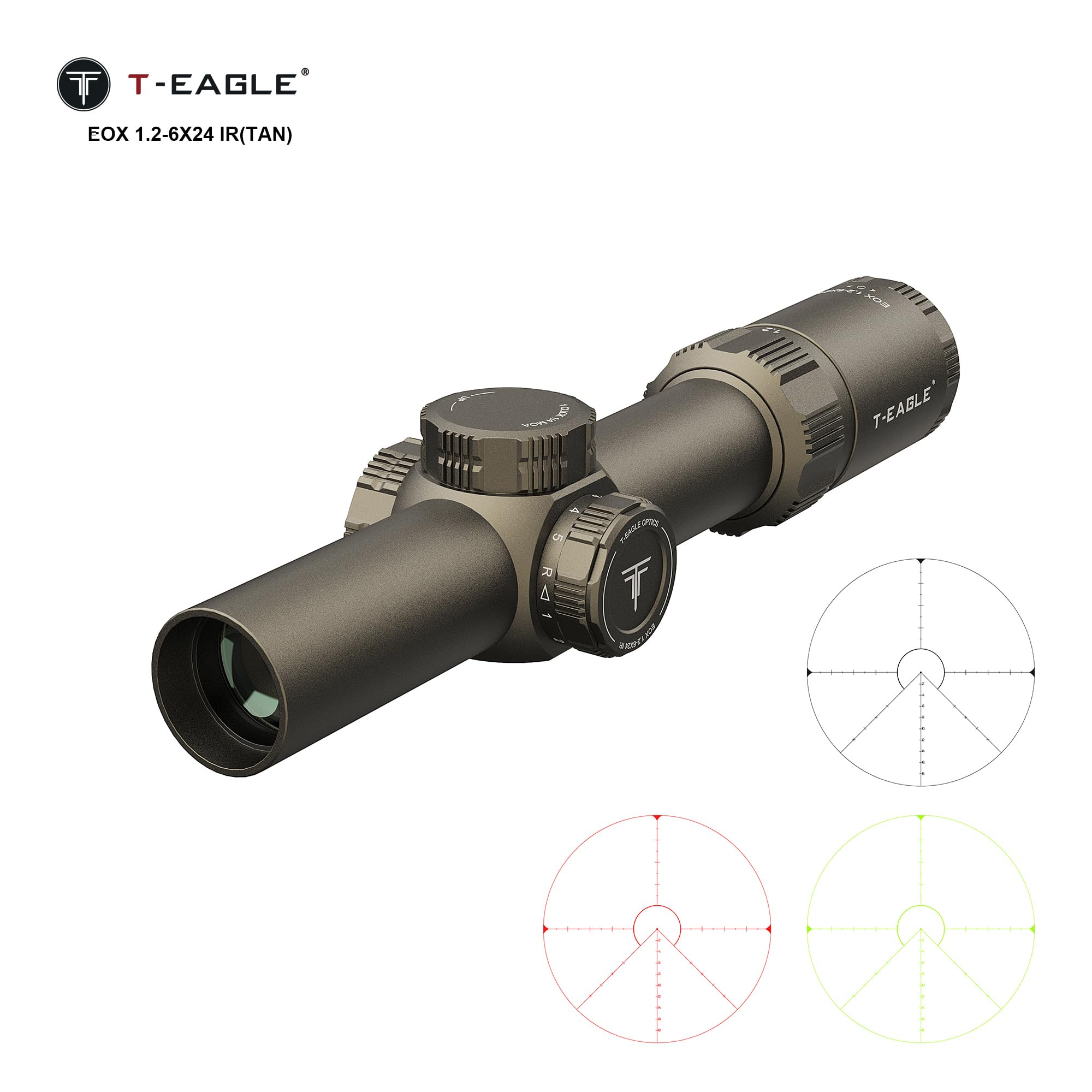 Amazon.co.jp: T-EAGLE ライフルスコープ EOX1.2-6x24IR可変倍率