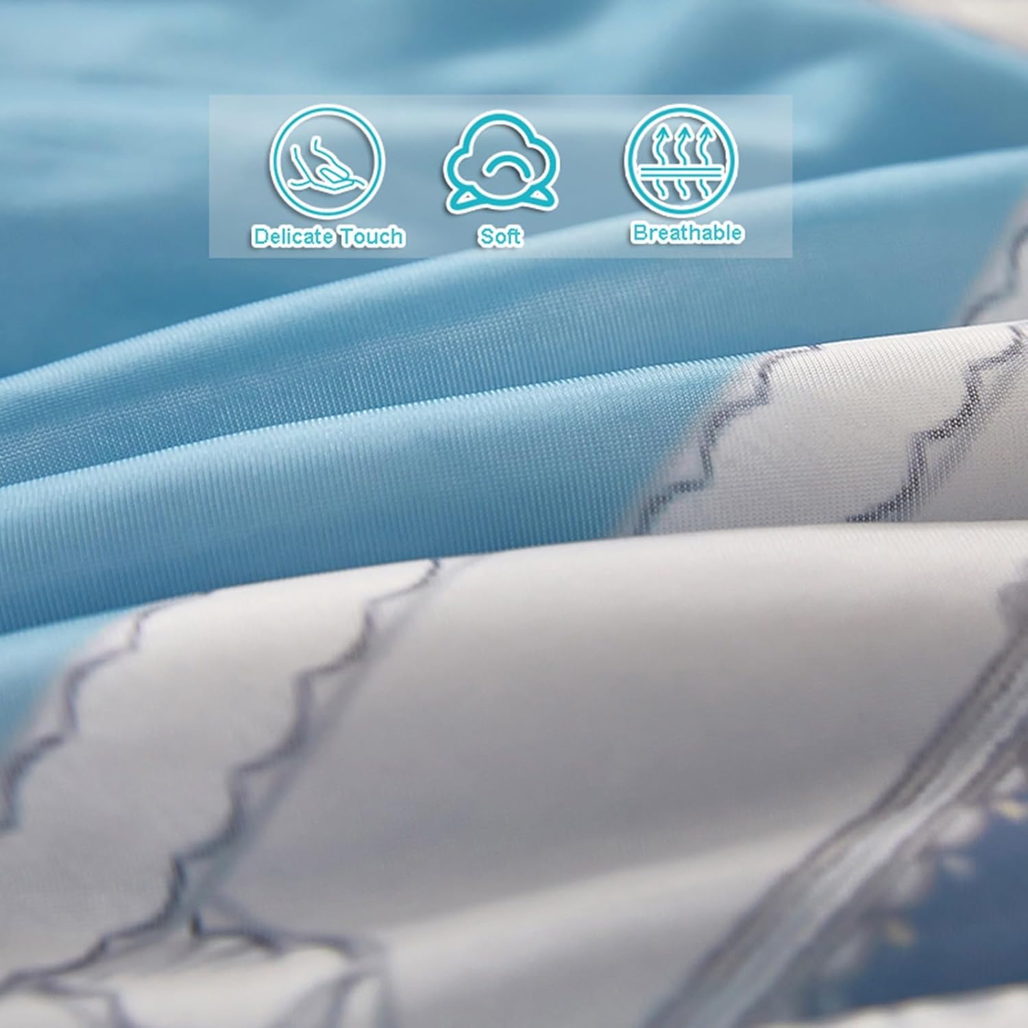 夏肌に優しいプリントキルト、睡眠用冷却ブランケットキルト、両面冷却効果ブランケット、クールファイバーキルトキルト、洗濯機洗い可能(J