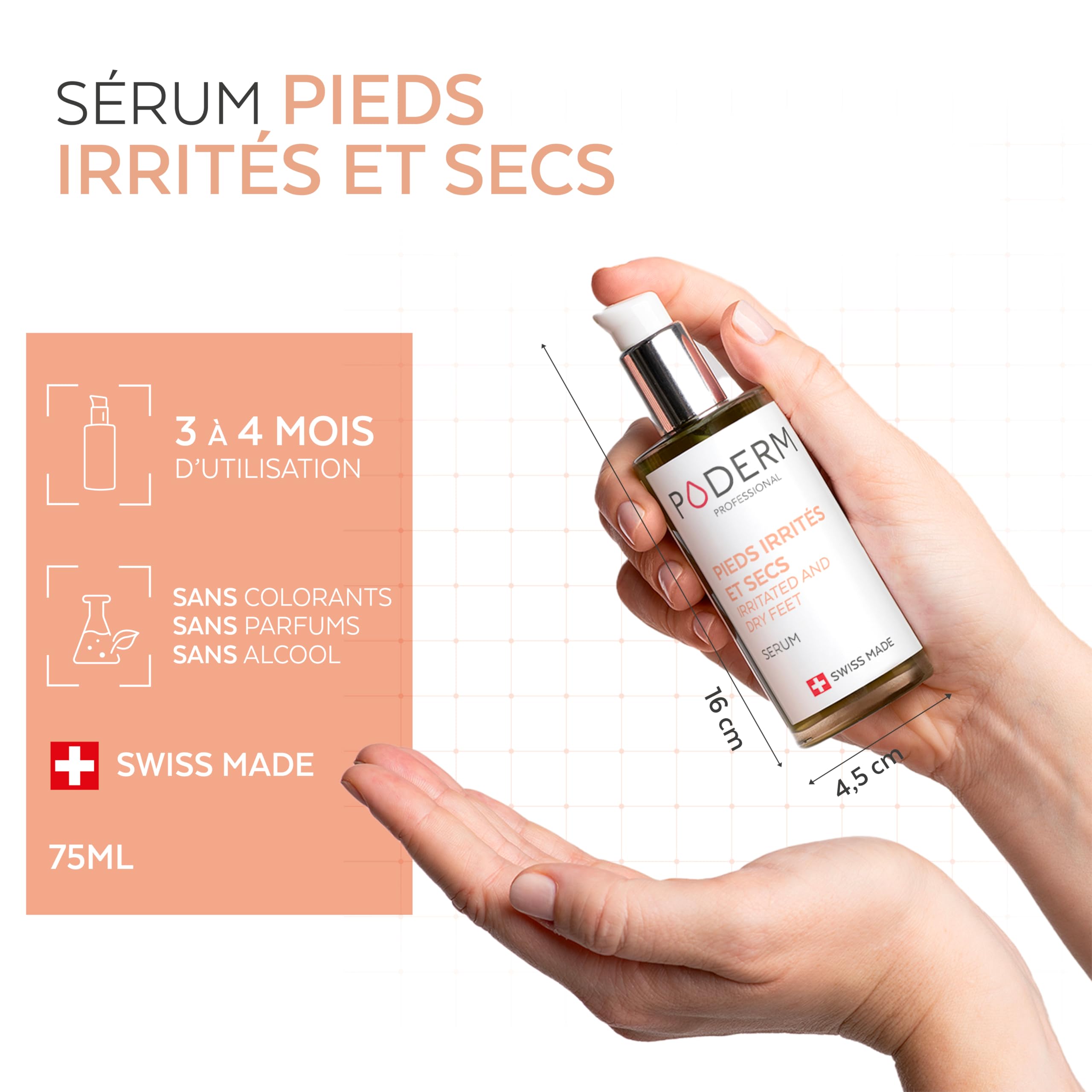 PODERM Sérum Mycose Pieds Athlète au Tea Tree | Répare et Apaise les Irritations, les Démangeaisons et la Desquamation | Post-Mycose, Psoriasis, Eczéma | Soin des Pieds | Fabriqué en Suisse.
