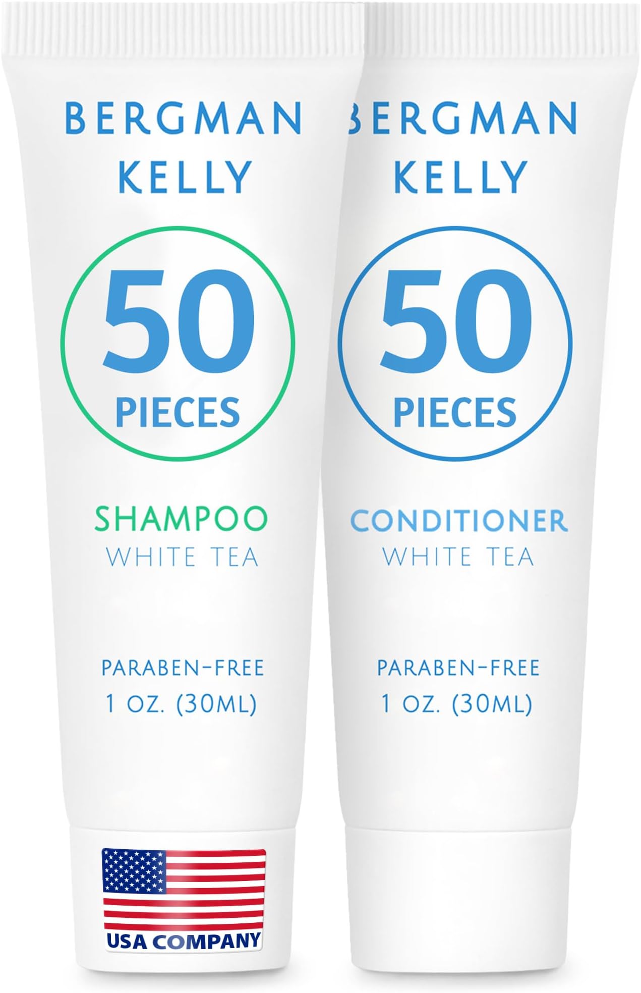 Travel Shampoo and Conditioner Set - 1 fl oz, 100 Pieces, White Tea - Delight Your Guests with Revitalizing and Refreshing Hotel Toiletries and Guest Hospitality in Bulk