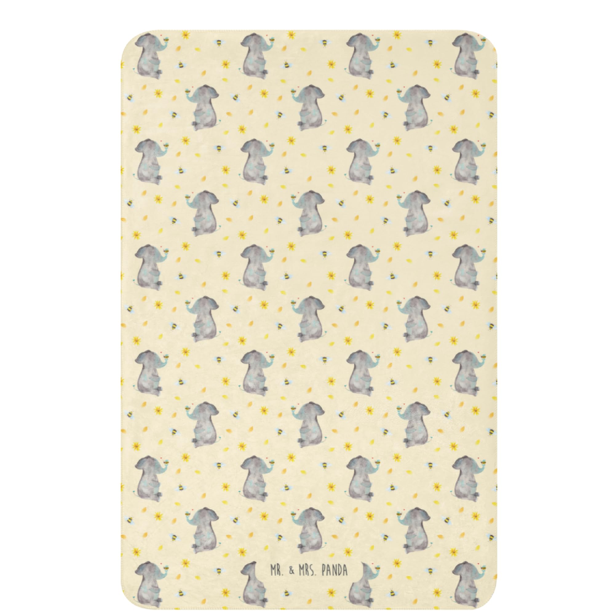 Mr. & Mrs. Panda Heimdecke Elefant Biene 100 x 150 cm - Geschenk, Couchdecke, Lustige Sprüche, Jahrestag, Hochzeitsgeschenk, Sofadecke, Tagesdecke, Kuscheldecke, Liebe, Decke, Liebesspruch