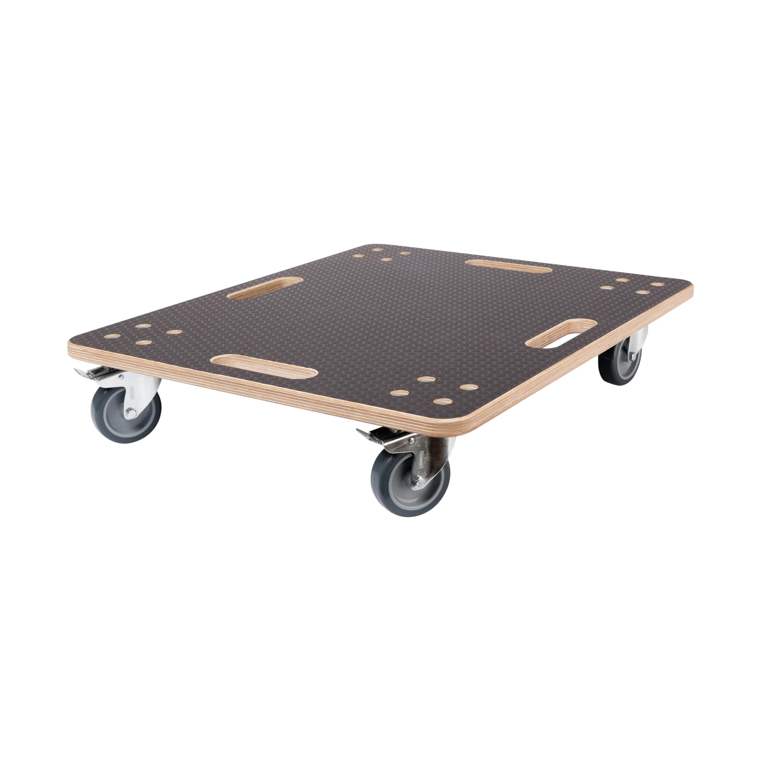 Möbelroller – Robuster Transportroller aus Sperrholz, 200kg (Dunkel 200kg 4-Bremsen, 60 x 50 cm)