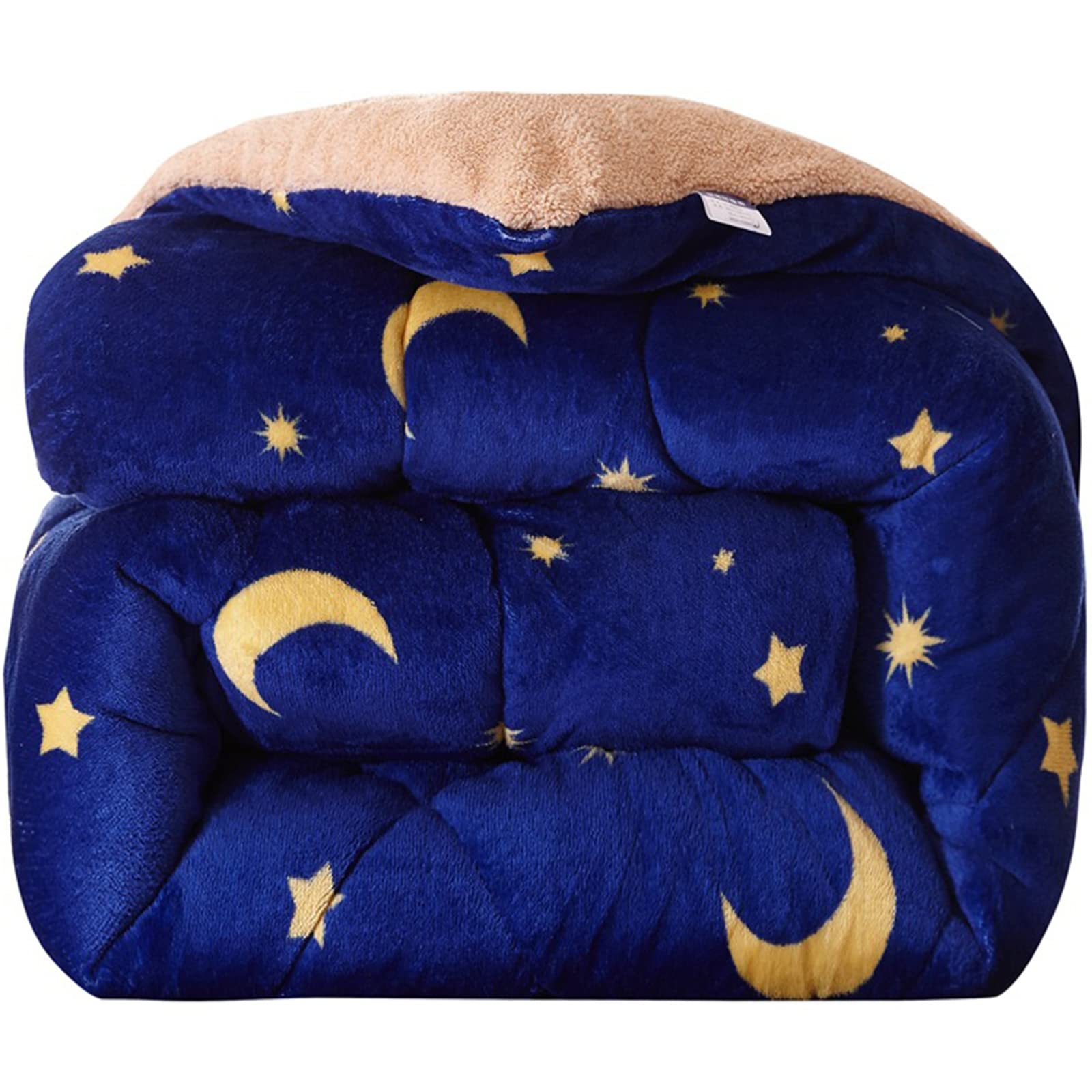 ZTGL Gruesa Manta Cama 150 Invierno - Manta Reversible de Franela y Borreguito, Manta Sofa Grande de Microfibra Suave y Borreguito, Edredón Nórdico Invierno Cálido,C,150X200cm/1.5kg