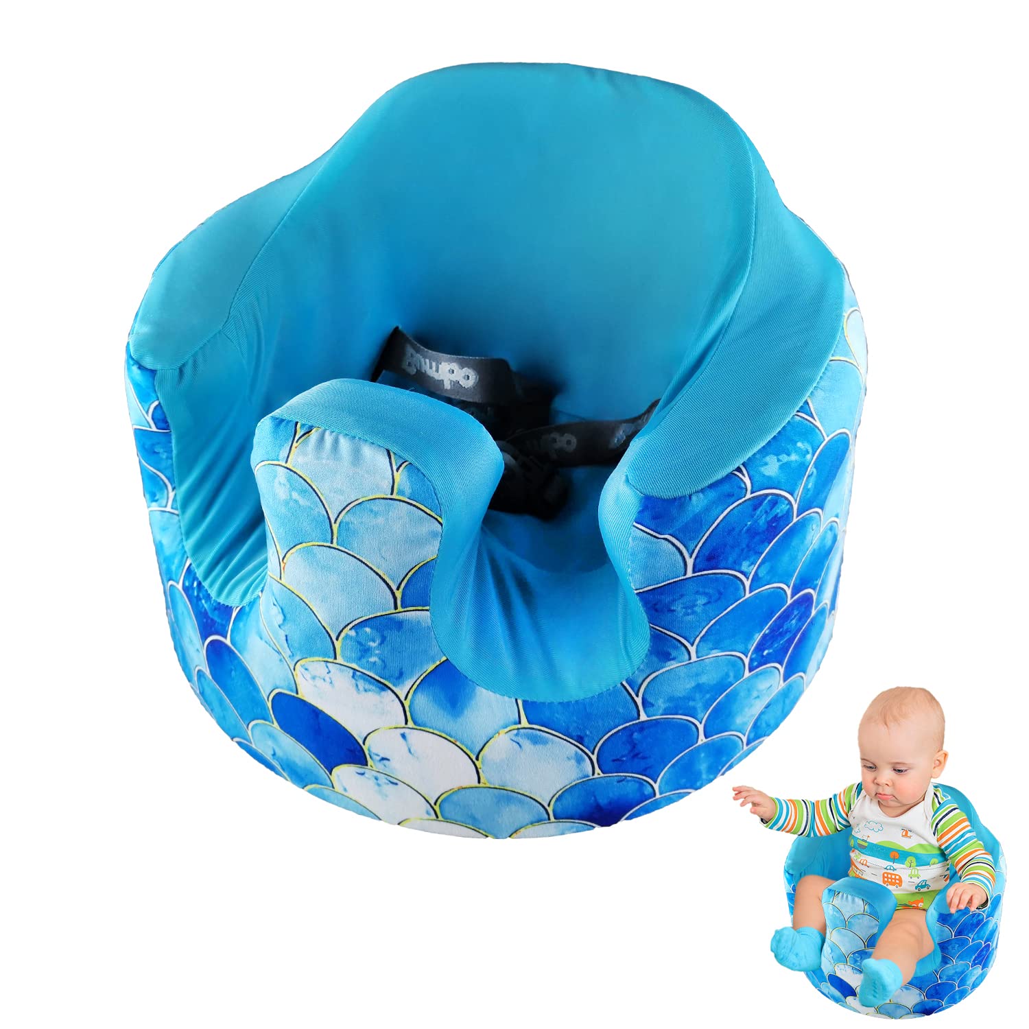 Bumbo Seat Cover Compatible with Baby Bumbo Seat Only, Ice Silk Mermaid Seat Cover Fitted Original Infant Bumbo Floor Seat, Summer Cooling Seat Cover for Toddler