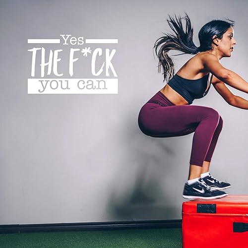 Miniatura 2 de Calcomanía de vinilo para pared, Yes The F*ck You Can, 17 x 26 pulgadas, sarcástica, motivacional, optimista, divertida, broma para adultos, para