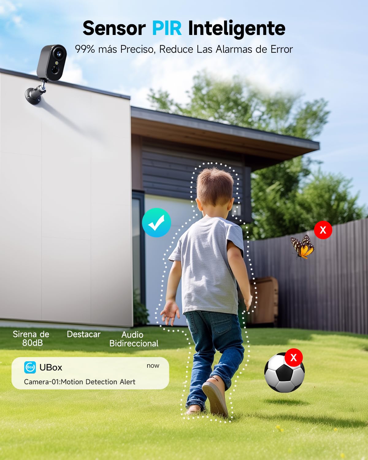 2K Cámara Vigilancia WiFi Exterior Solar, Camaras de Vigilancia sin Cables, Cámara Vigilancia Exterior con Batería, Panel Solar, Visión Nocturna Color, PIR detección de Movimiento, IP66, Negro