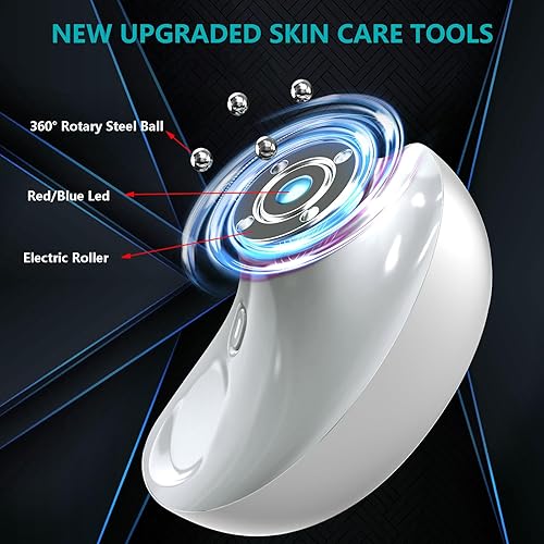 Miniatura 2 de LIZICH Rodillo masajeador de ojos y cara, herramienta eléctrica de masajeador facial con vibración y calor para tensión facial, los nuevos rodillos