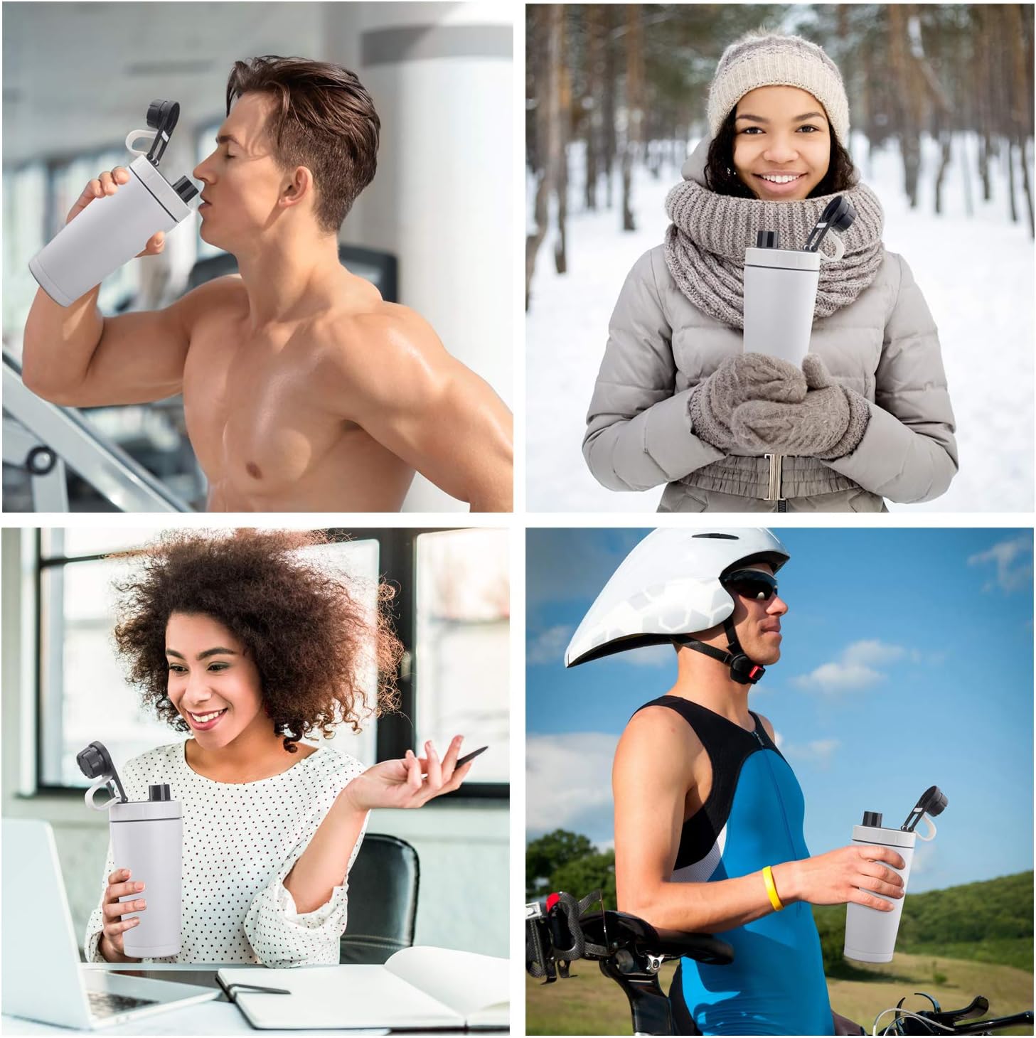 Stainless Steel Protein Shaker Bottle Insulated Keeps Hot/Cold Dishwasher Safe/Double Wall/Odor Resistant/Sweatproof/Leakproof/Durable 20 oz (White)…