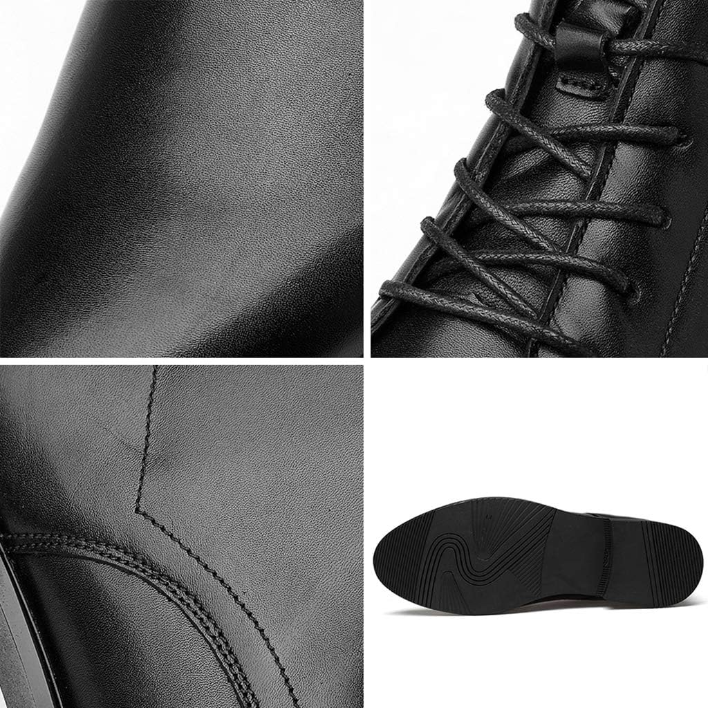Men's Chelsea Boots,High-top Lace- up Business Leather Shoes Outdoor City Work Walking Ankle Boots,Black- 44/UK 9.5/US 10