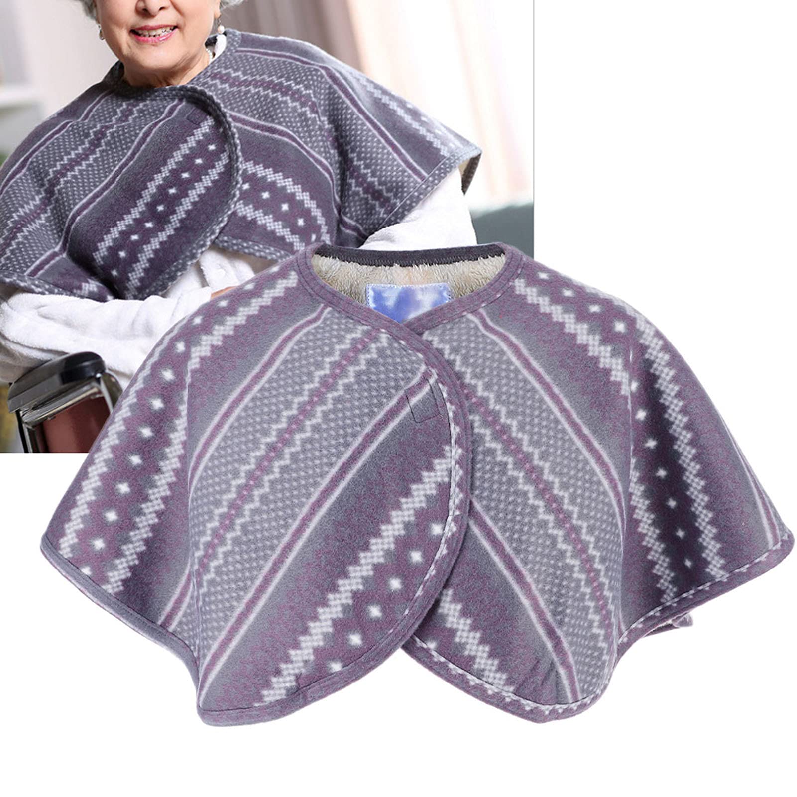 14,96 x 35,43 pouces Cape D'épaule Chaude en Peluche Double Face Personnes âgées Châle de Protection D'épaule pour Capes de Lit D'hiver pour Femmes Veste Châle