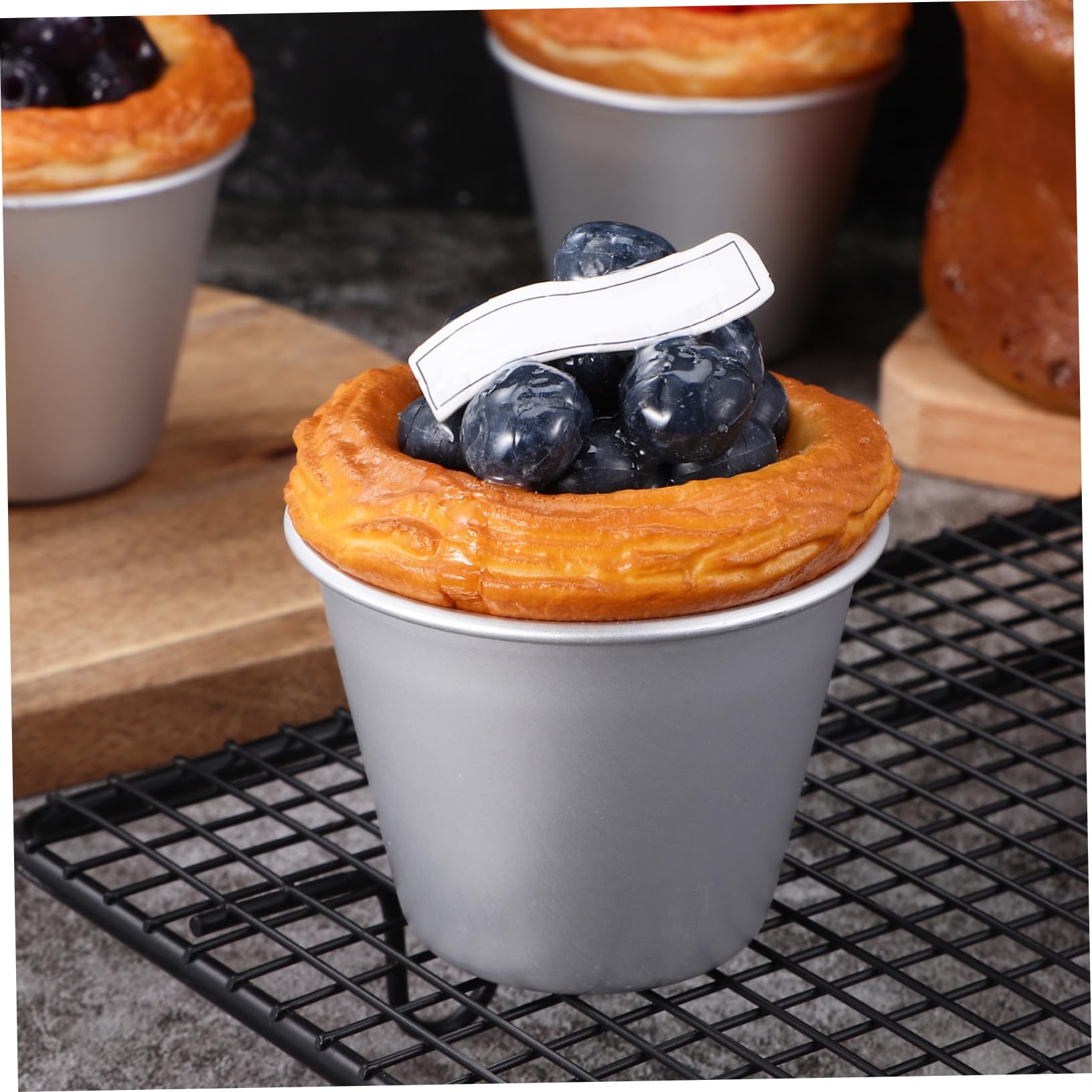 Ciieeo Lot De 3 Moules À Muffins En Métal Caissettes À Muffins Moules À Gâteaux Pudding Faciles À Nettoyer Polyvalents Pour Débutants 8 Pièces X 3