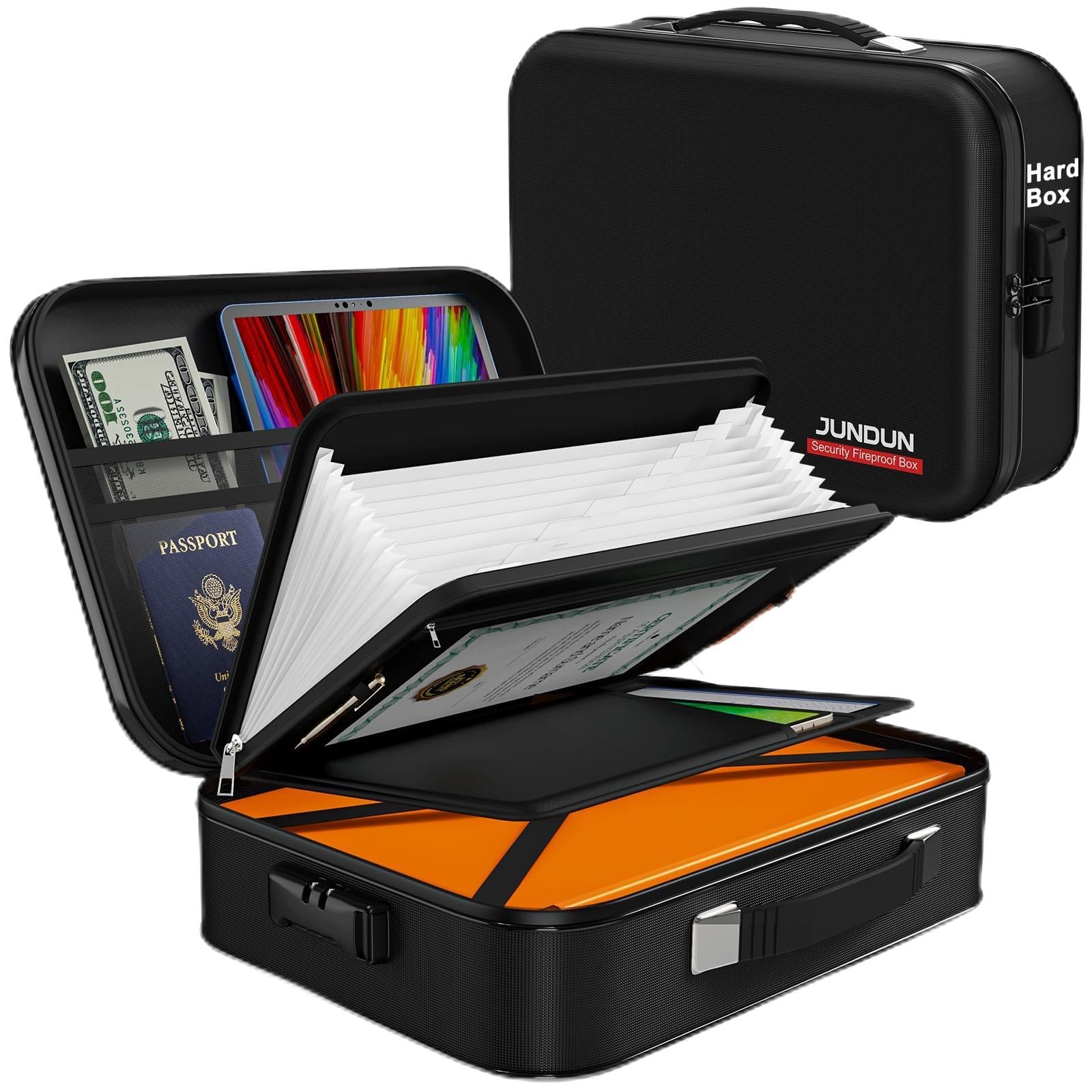 Boîte à Documents Ignifuge 1000 °C, Porte-documents Anti-feu Multicouche Portable, Compacte Et Pliable, Sac De Rangement Ignifuge Et étanche Pour Fichiers Importants, Passeports, Pour Bureau | FR