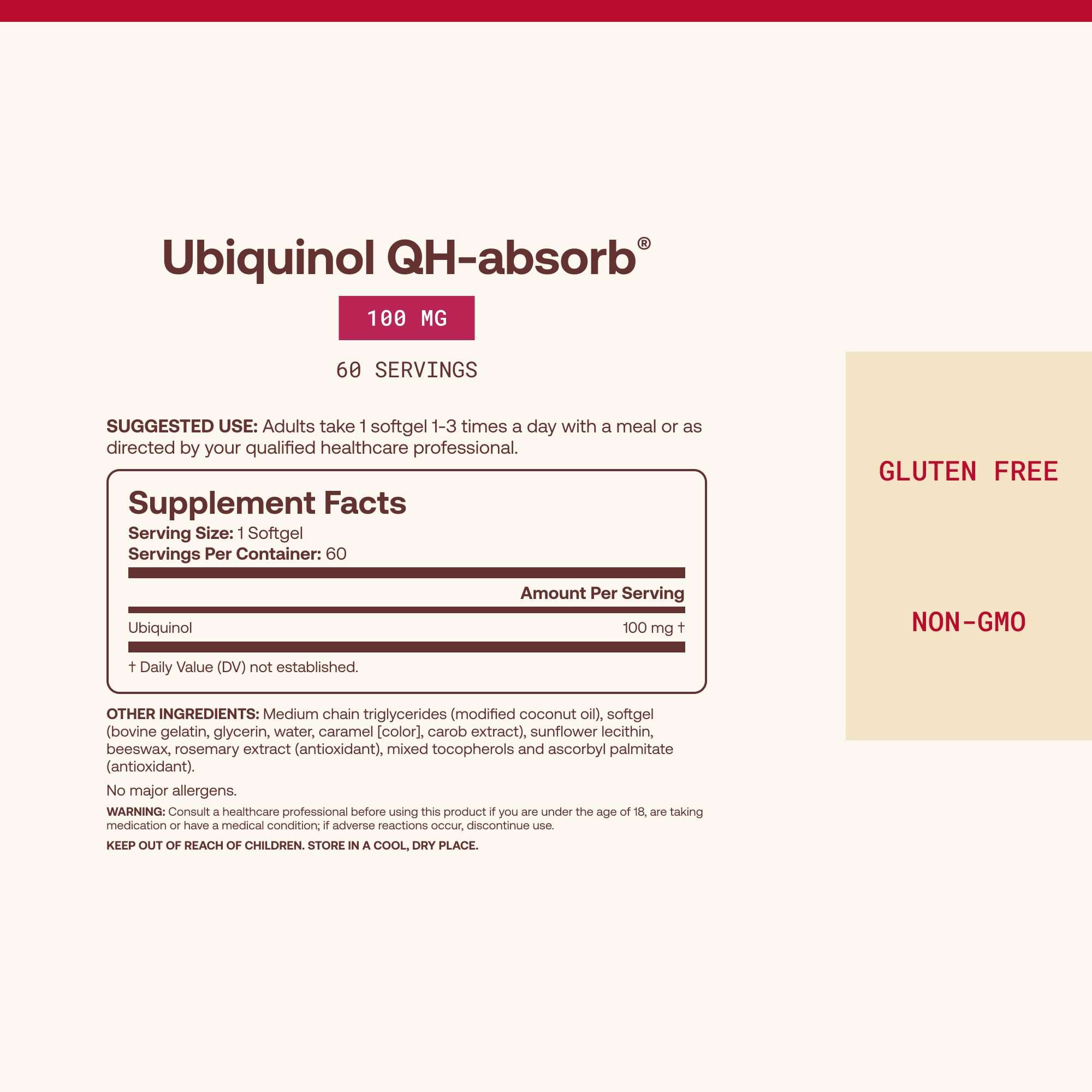 Jarrow QH-Absorb Ubiquinol 100mg CoQ10, Heart Health, 60 Softgels — Amazon image 4