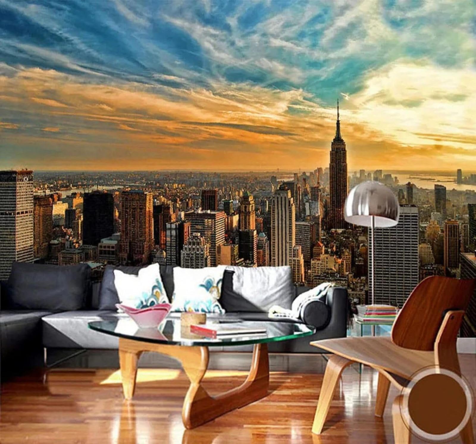 XLMING Creative Aesthetic Sunset Urban Architecture Landscape 3D Wallpaper Luxury Home Dining Decor Paste Sofa Living Room The Wall for Bedroom Mural-300cm×210cm