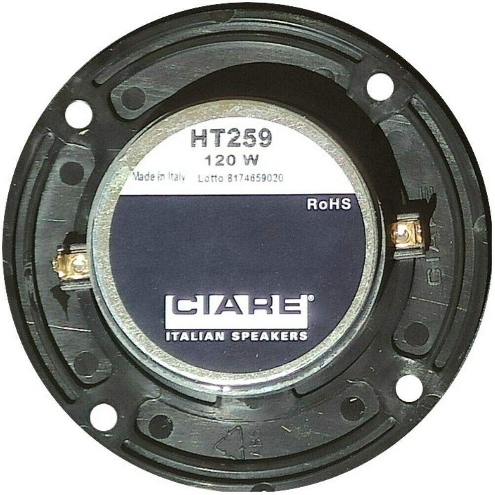 1 CIARE HT259 dome tweeter driver a cupola nero da 4" 10,00 cm 100 mm di diametro 60 watt rms 120 watt max impedenza 8 ohm 89 db spl casa, 1 pezzo