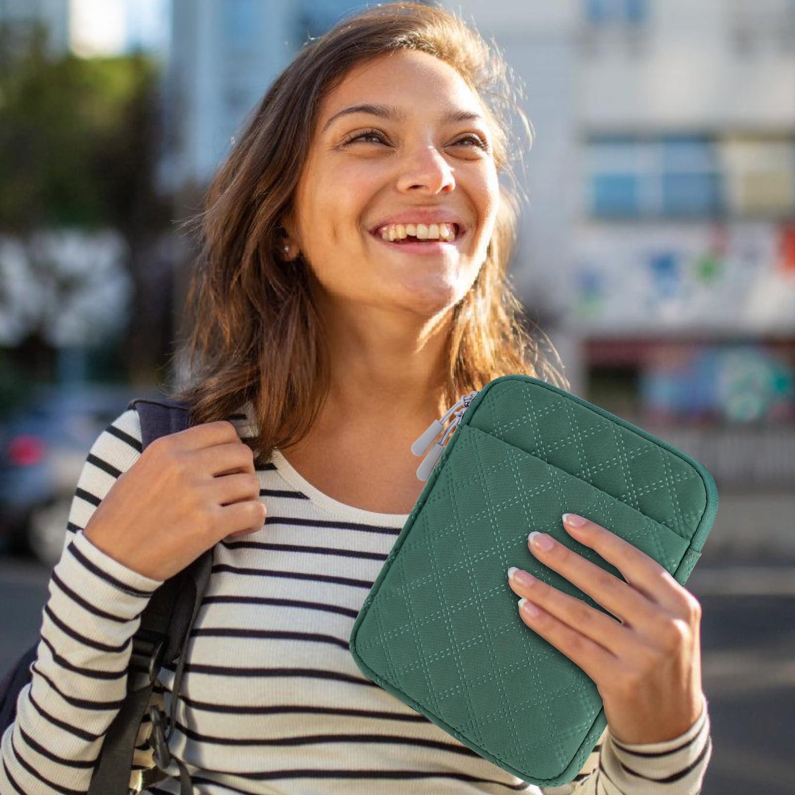 Custodia protettiva per e-reader e tablet da 6 a 7 pollici, verde scuro