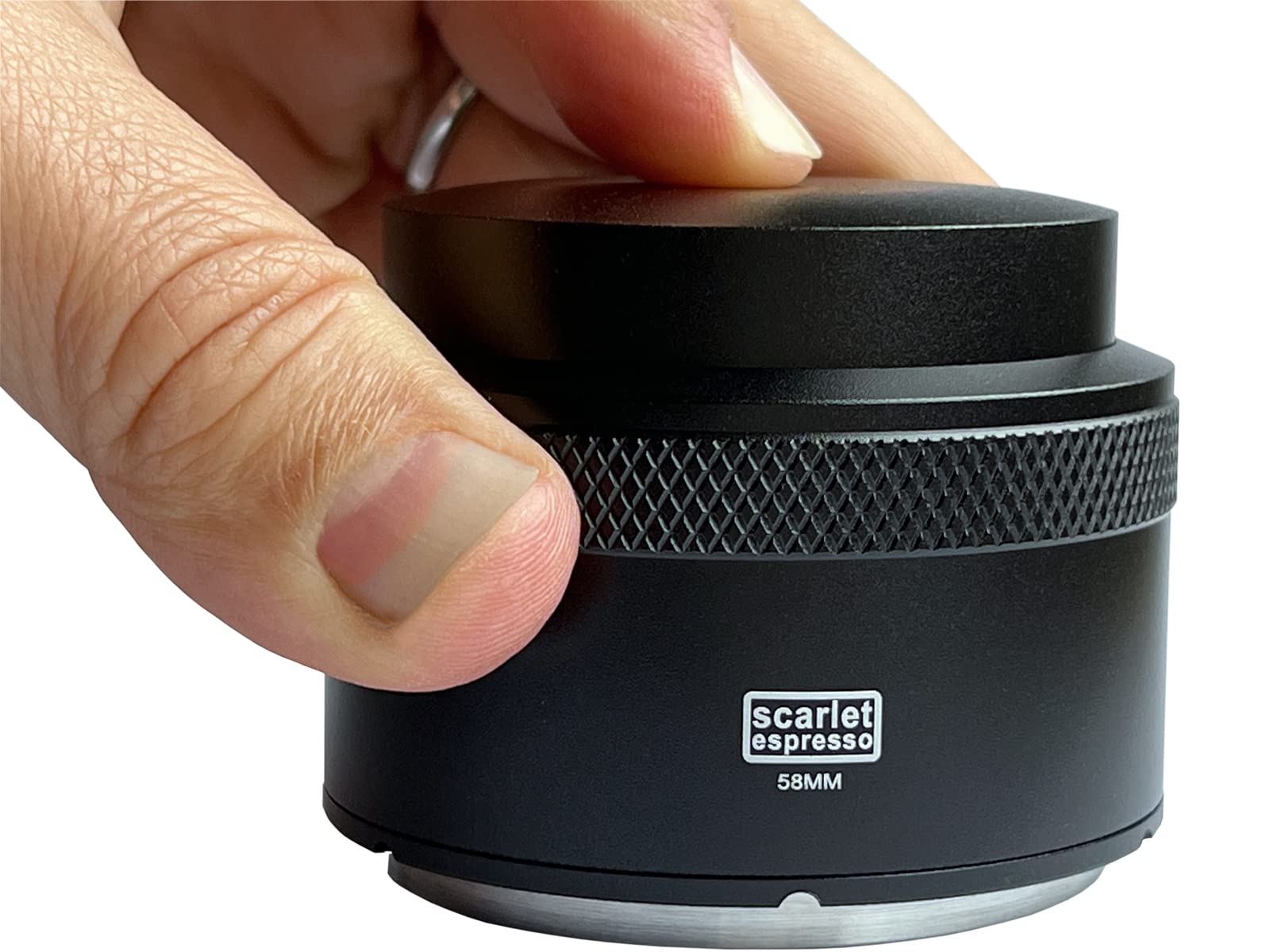 Tamper "Grande Livello" con orientamento automatico, 100% polvere di caffè dritta (nero, 51 mm)