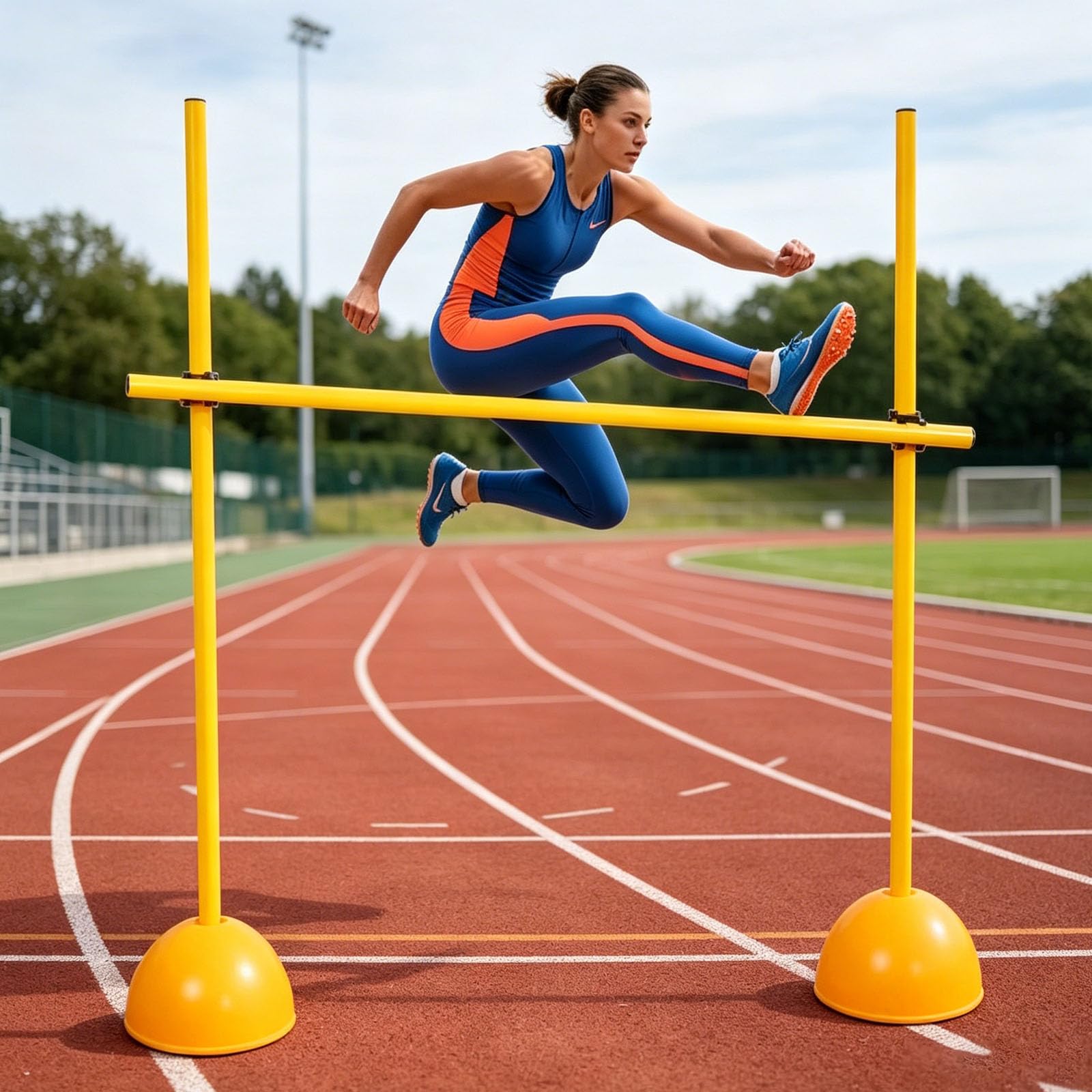 Ostacoli Multifunzione per L'Allenamento della velocità Paletti per L'Agilità nel Calcio Supporto per Il Salto in Alto Base Riempibile d'Acqua Adatto per L'Allenamento del Salto in Alto