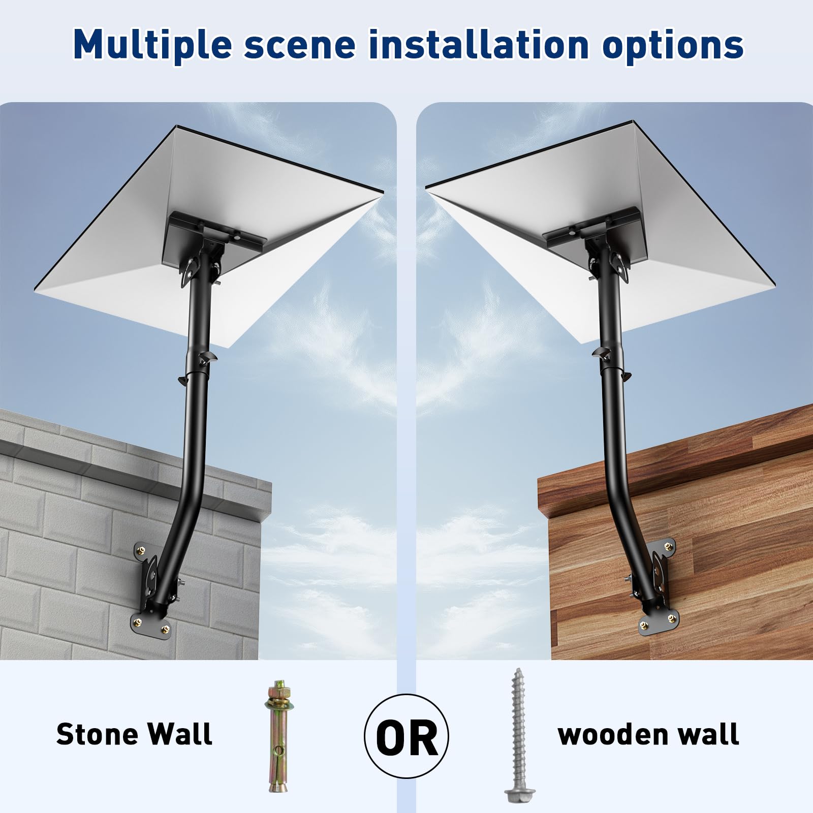 Starlink Gen 3 Mount 360°, Allongement Réglable Starlink kit de Montage Compatible avec Parabole Standard V3 Starlink, Support Mural/Support de Toit pour kit Internet Starlink Satellite