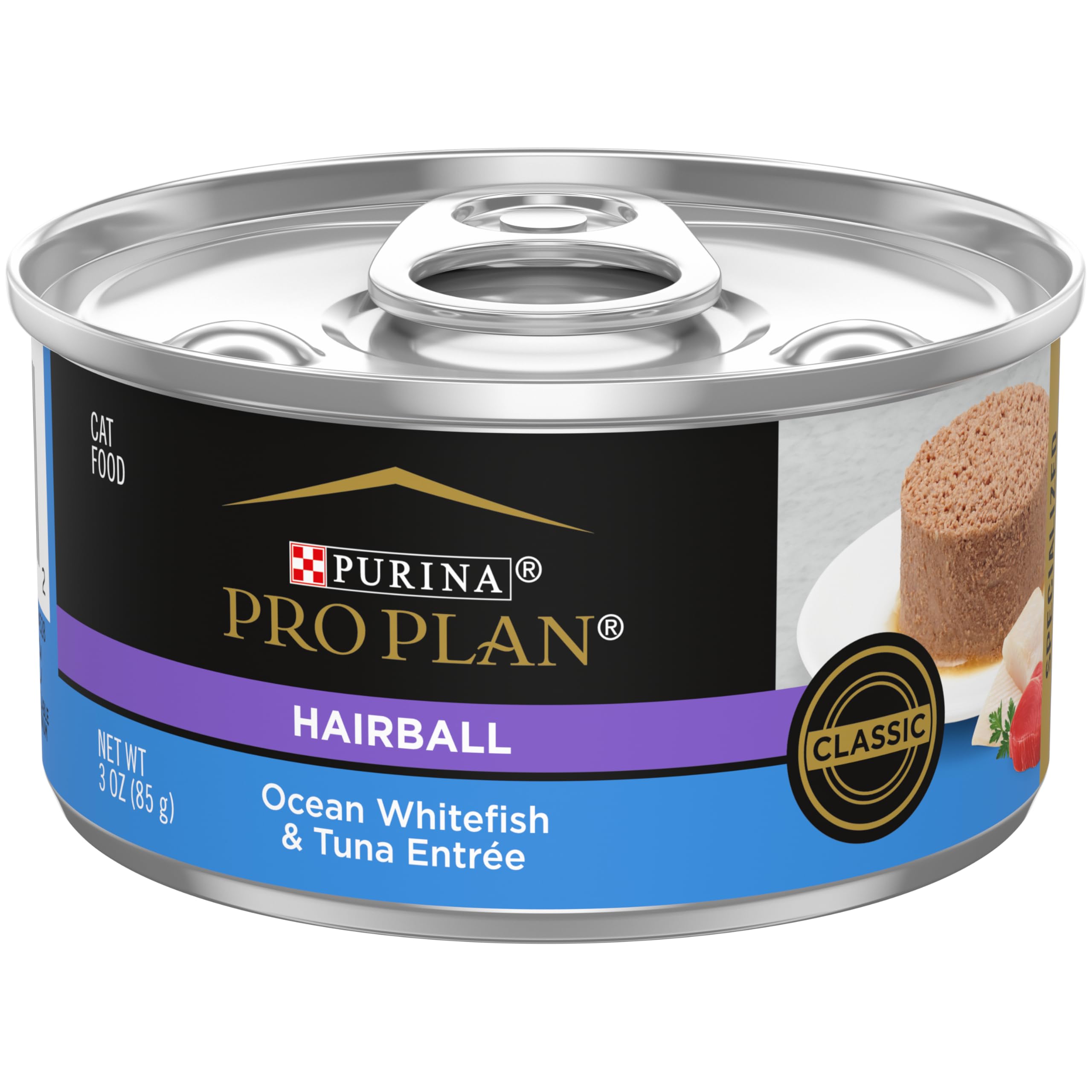 Hairball Control Cat Food Wet Pate, Hairball Ocean Whitefish and Tuna Entree - (Pack of 24) 3 oz. Cans