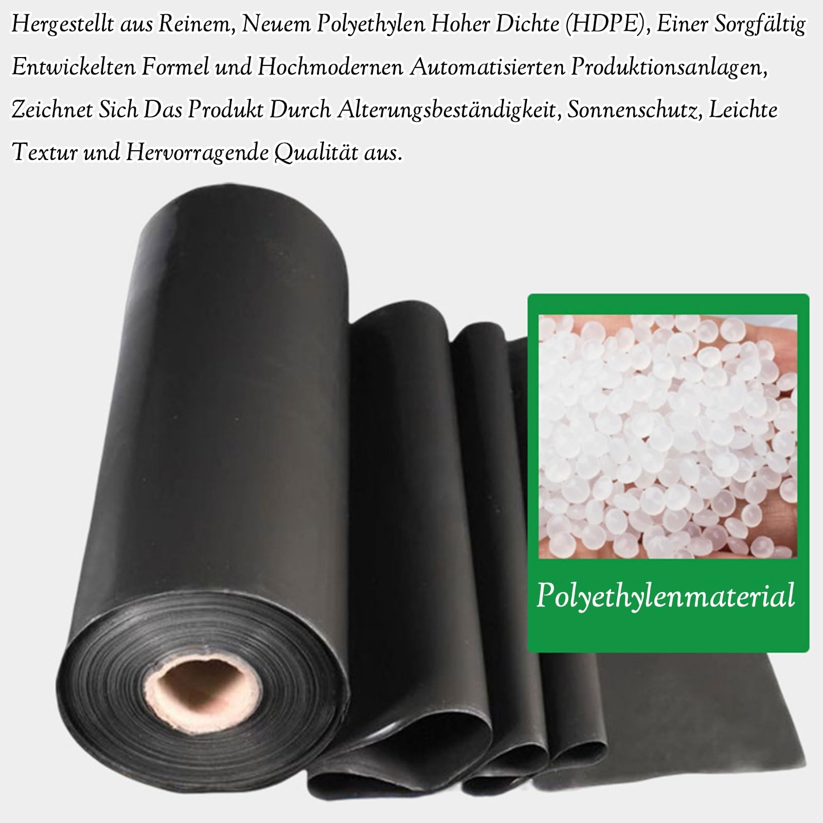Telo protettivo per laghetto in geotessile, resistente, con strato in geotessile, membrana flessibile e impermeabile per laghetti, cascate e piccoli laghetti, 1 x 17 m