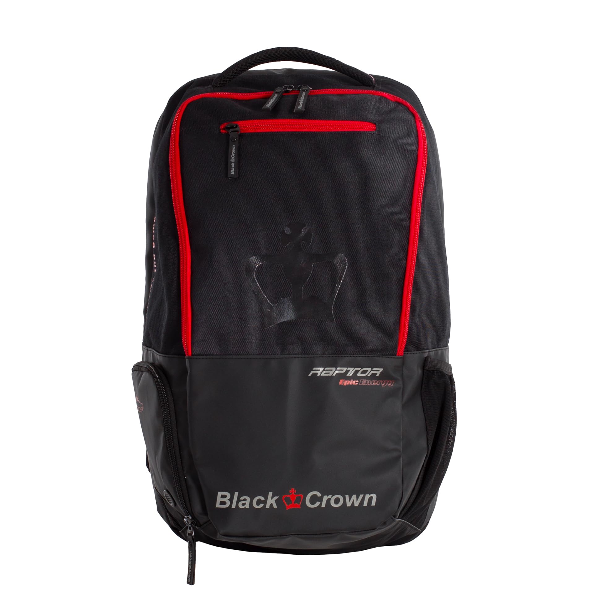 Black Crown Mochila Raptor – Diseño Impactante en Negro y Rojo – Materiales Premium (30% EVA, 70% PVC), Compartimento para Palas, Bolsillo para Zapatillas y Transporte Ergonómico