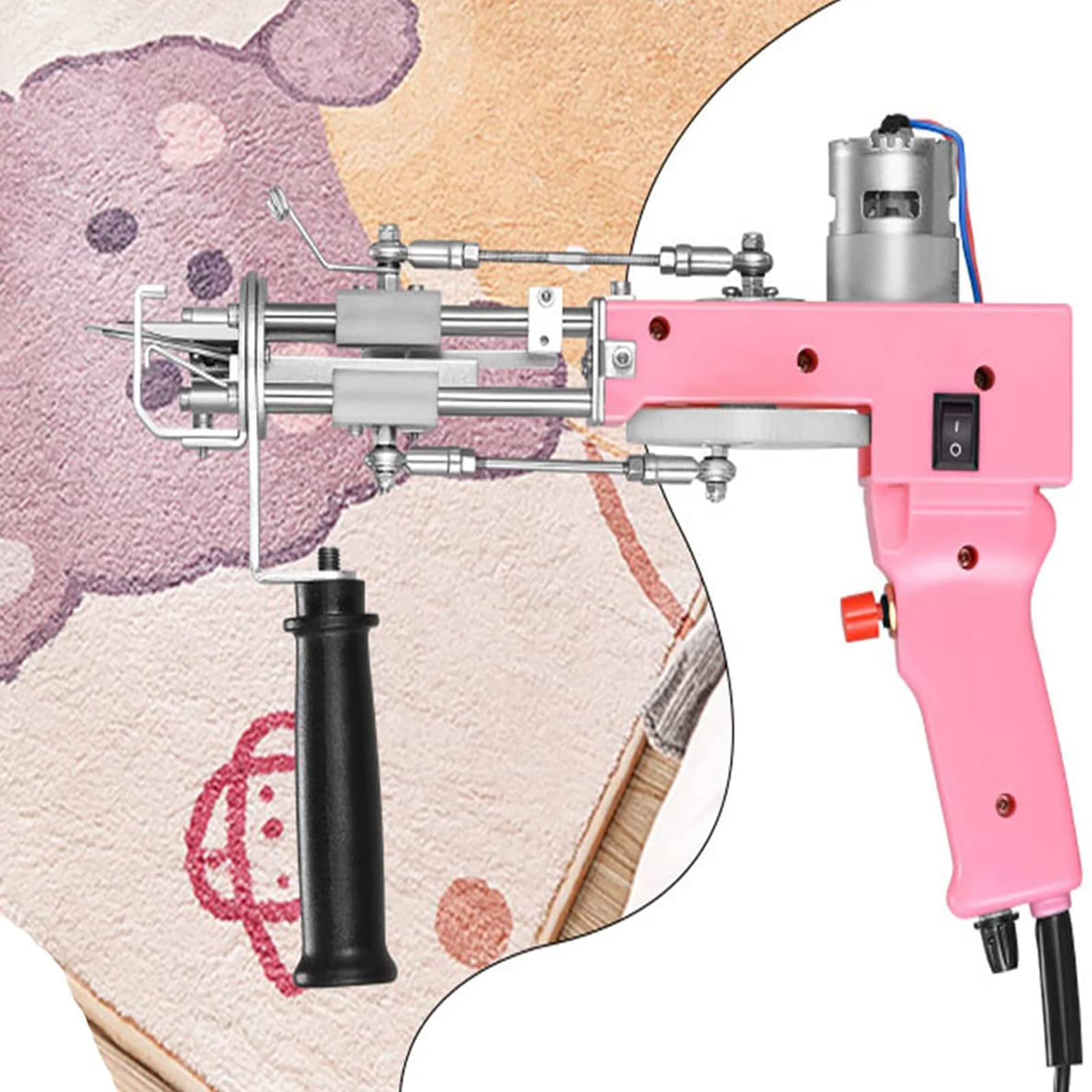 SERONI Tufting Gun Kit, New Upgrade 2In1 Loop & Cut Pile Rug Tufting Gun, Electric Carpet Tufting, Hand-Held Weaving Flocking Machine, Industrial Embroidery Machine