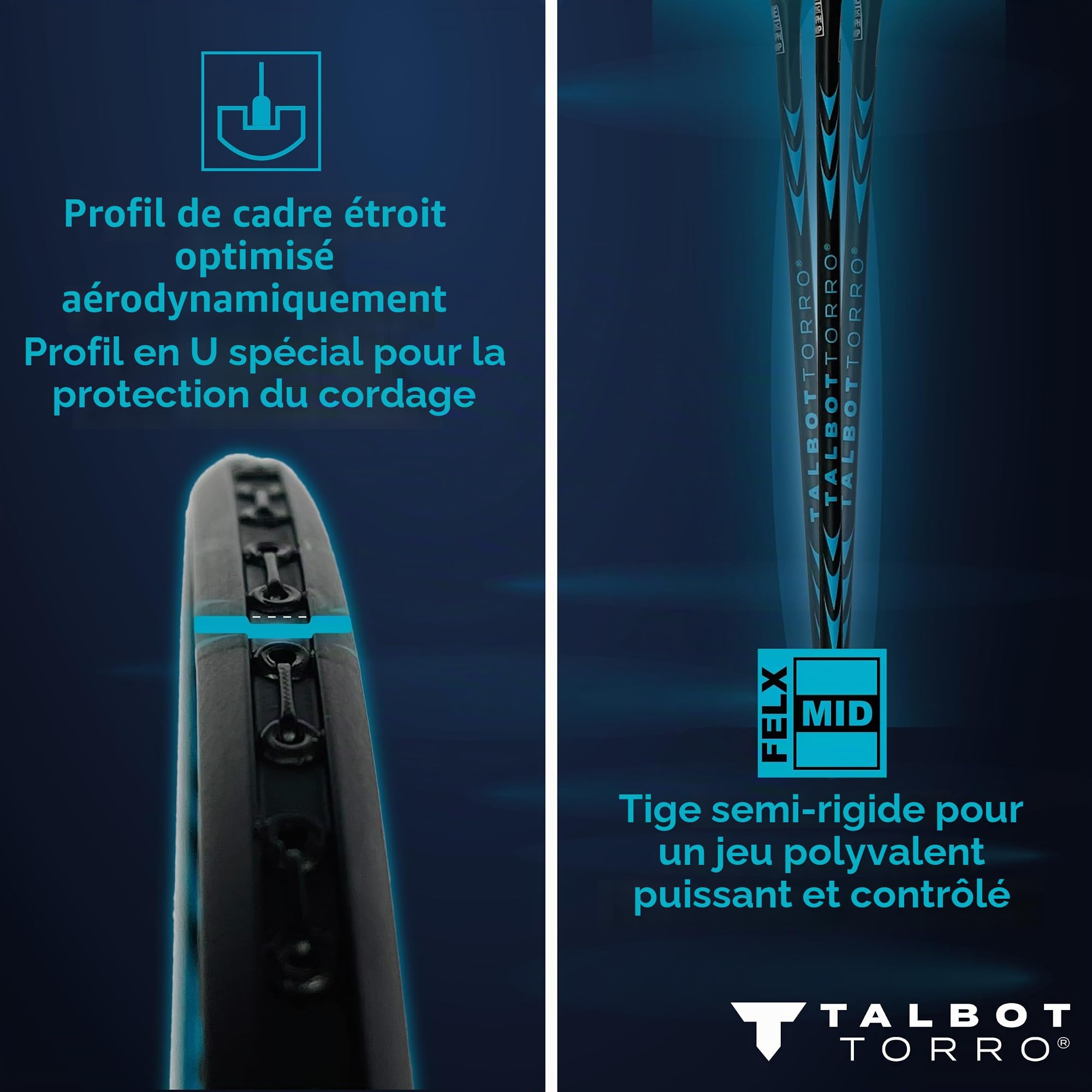 Set de Badminton Professionnel Talbot-Torro | Raquettes en Graphite Ultralégères, Volants en Nylon et Étui de Transport Rembourré | Idéal pour Les Joueurs Ambitieux