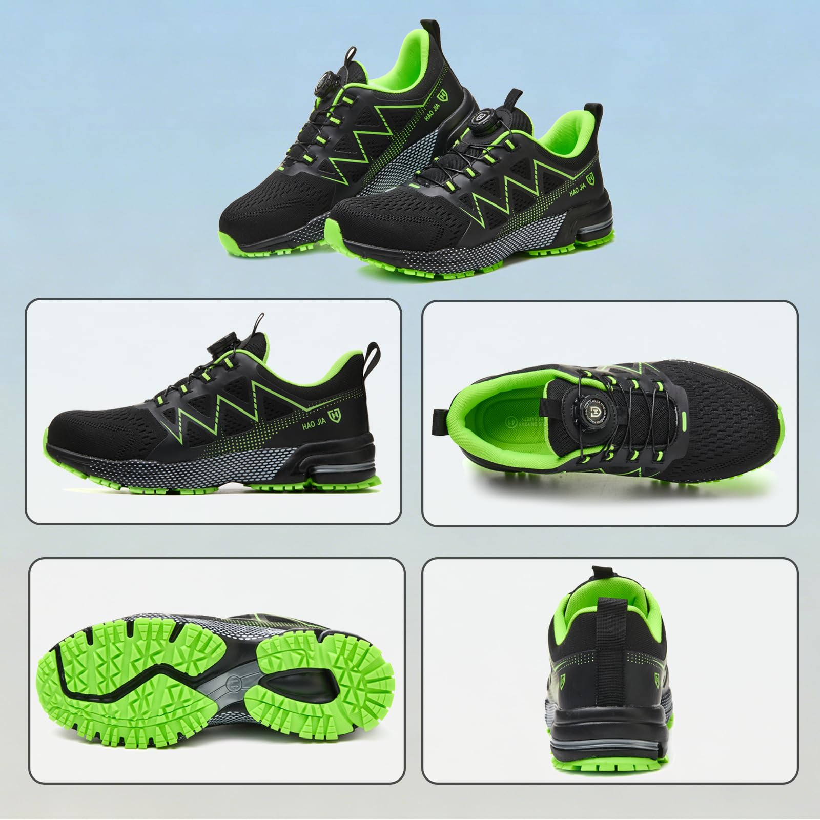 Zapatos de Seguridad para Hombre Mujer Ligero Transpirable Zapatillas Trabajo con Punta de Acero Antideslizante Comodo Calzado de Seguridad
