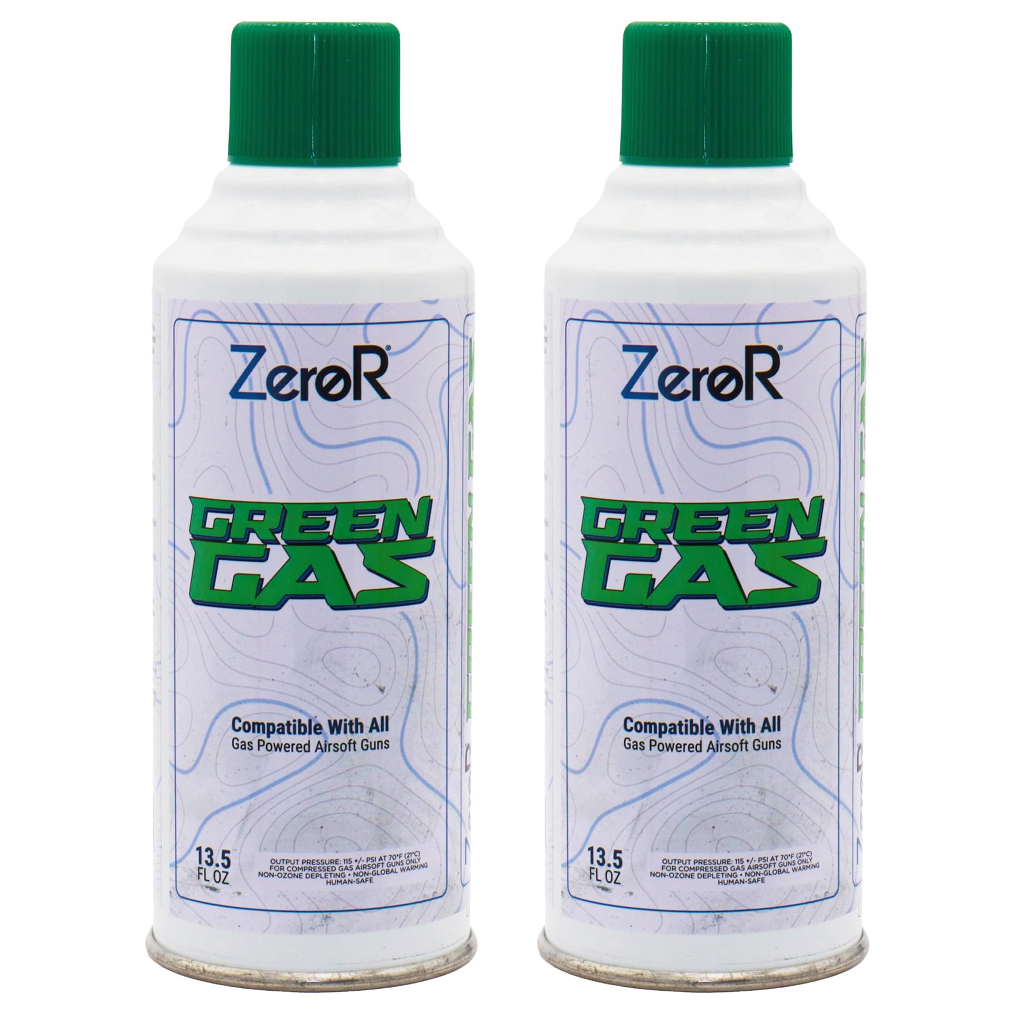 ZeroR® Green Gas | Fuel for Airsoft Pistols | 13.5 fl oz Each (11.8 oz by Total Weight)