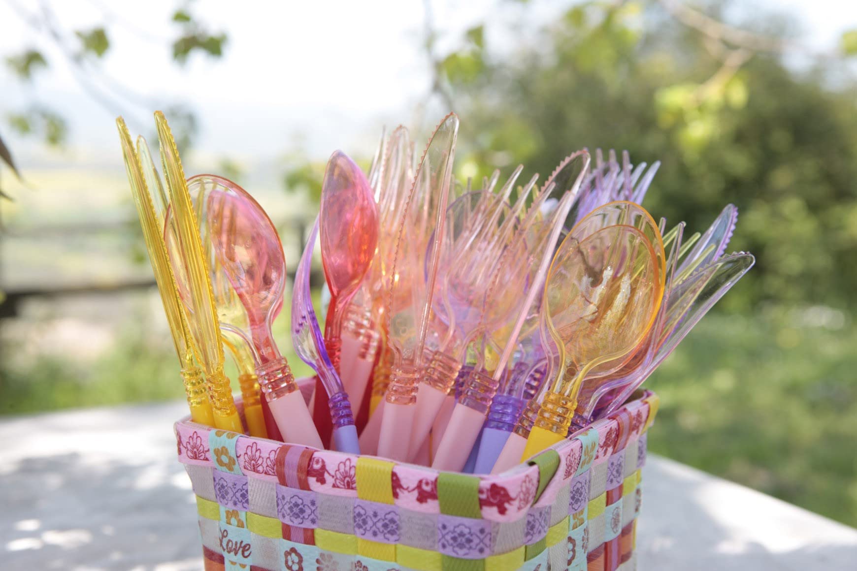 EX.TRA. Coltelli di Plastica Clear Head Rosa 10 Pezzi