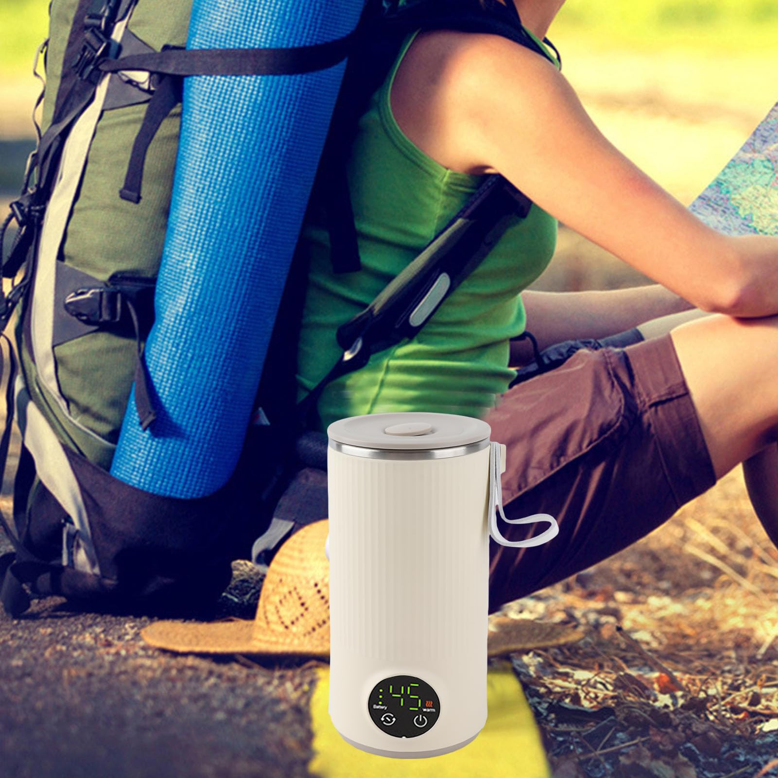 Bollitore Portatile Wireless, tè da Viaggio e Bollitore di caffè, Batteria da 6000 MAh, 4 Controllori di Temperatura per Latte (Spina europea)