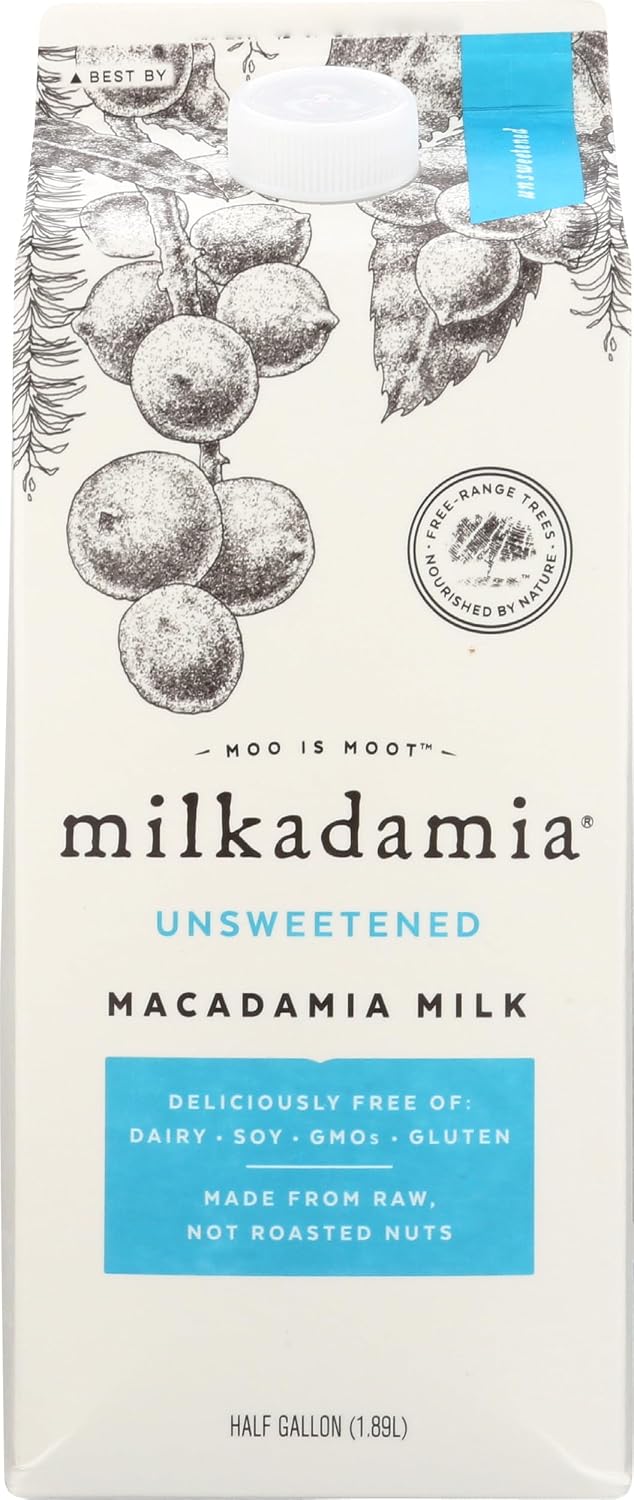 Milkadamia, Milk Macadamia Unsweetened Dairy Free, 64 Fl Oz