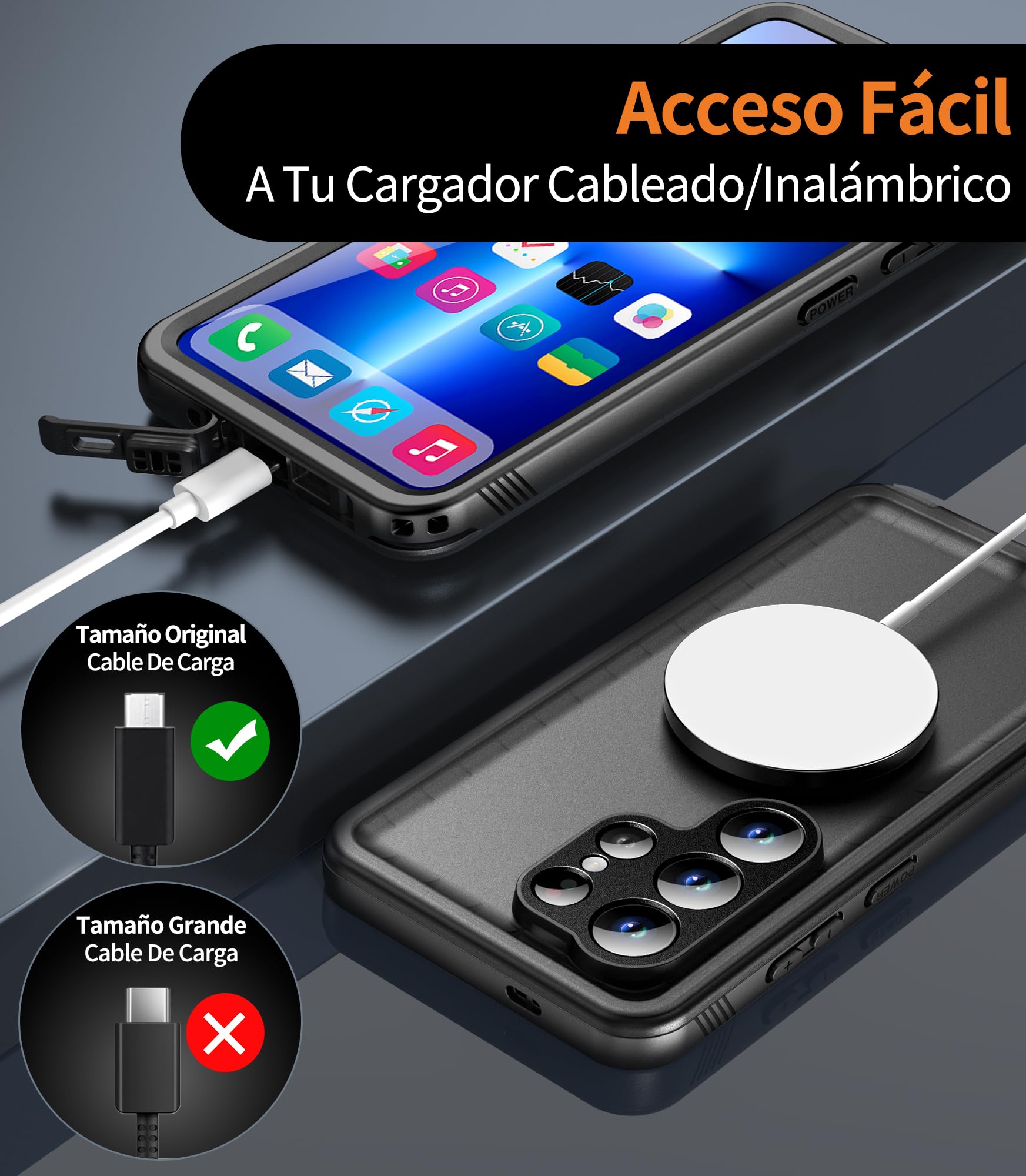 Cozycase Top Funda 360 para Samsung Galaxy S26 Ultra Militar IP68 Impermeable Antigolpes Resistente Carcasa S 26 Antipolvo Acuatica Sumergible Doble Waterproof Case Agua Protectora Anti Golpes Polvo