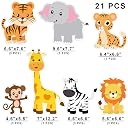 Festiko® 24Pcs Zoo Animals Cutouts Safari Jungle Theme Birthday Party Decoration Cut-Outs for Room Decoration Birthday Party gallery image