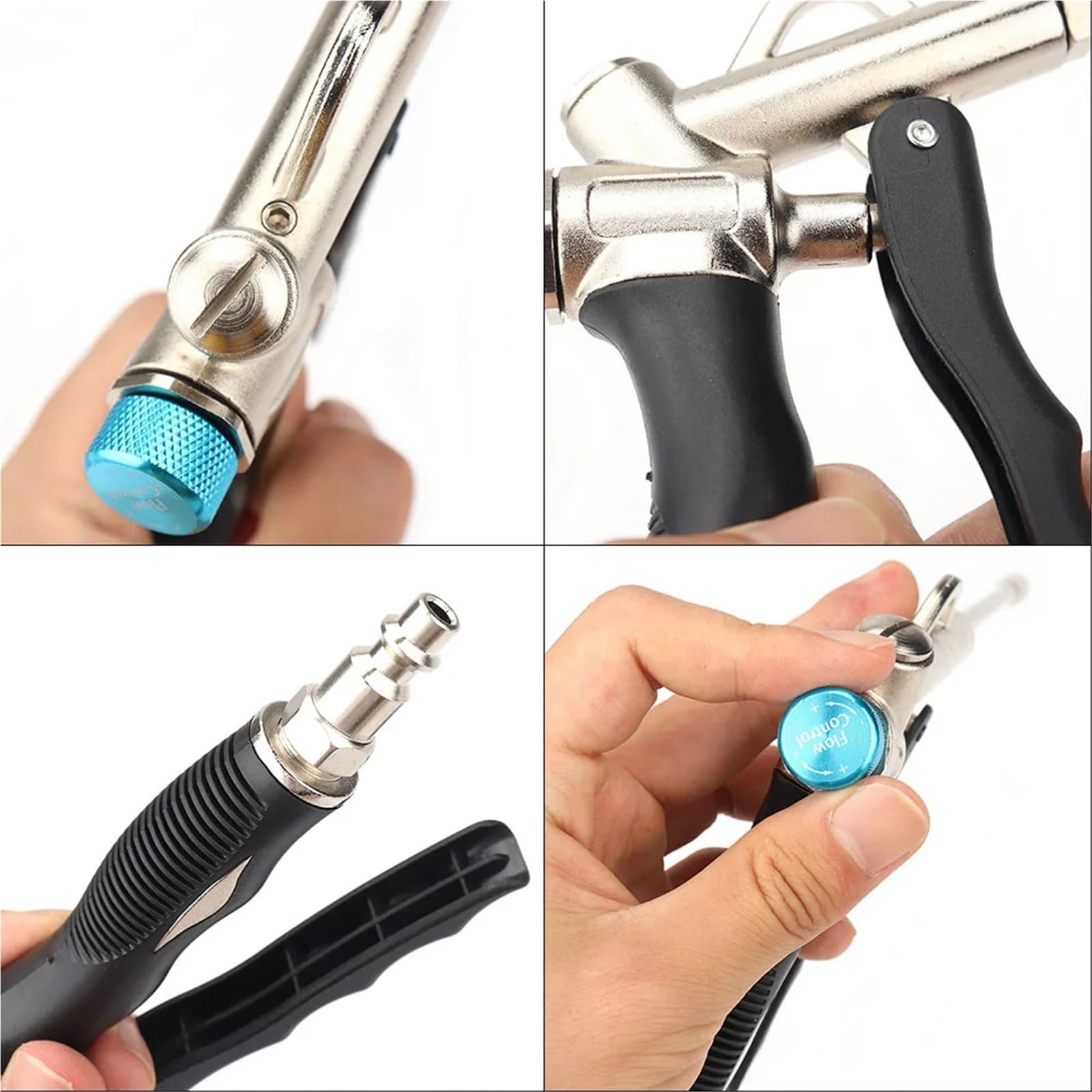 Pistola ad Aria compressa Regolabile da 1/2 Pezzi, Pistola ad Aria compressa Portatile a 2 Vie, Strumento Pneumatico for la Pulizia e la rimozione della Polvere(2pcs)