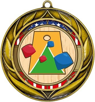 All Quality Wreath Design Cornhole Medal - 1st, 2nd, 3rd Place