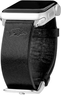 Affinity Bands Arkansas Razorbacks Premium Leather Watch Band Compatible with Apple Watch